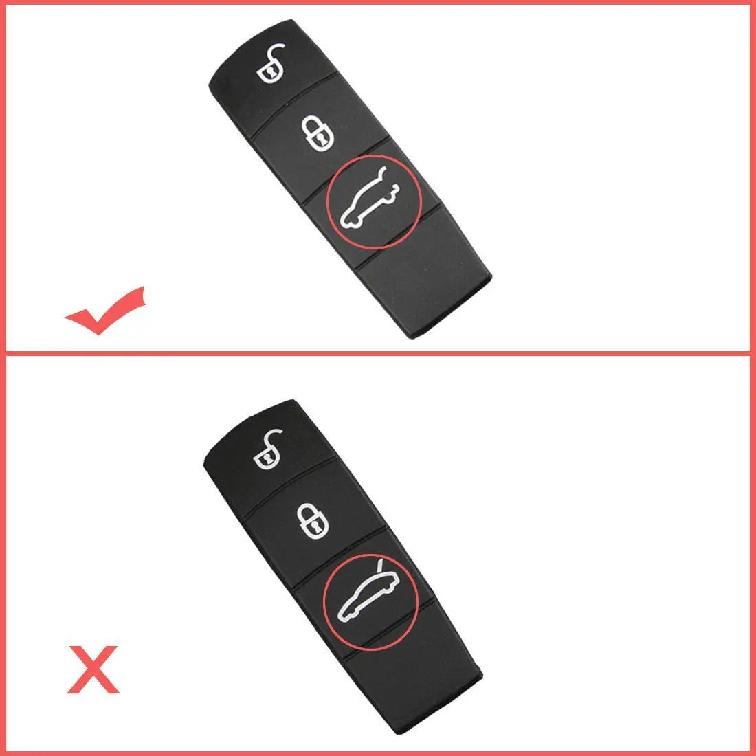 Jaronx Keyless Entry Remote Key Button Cover for Porsche Cayenne/Macan | Black Rubber Protector - view 3