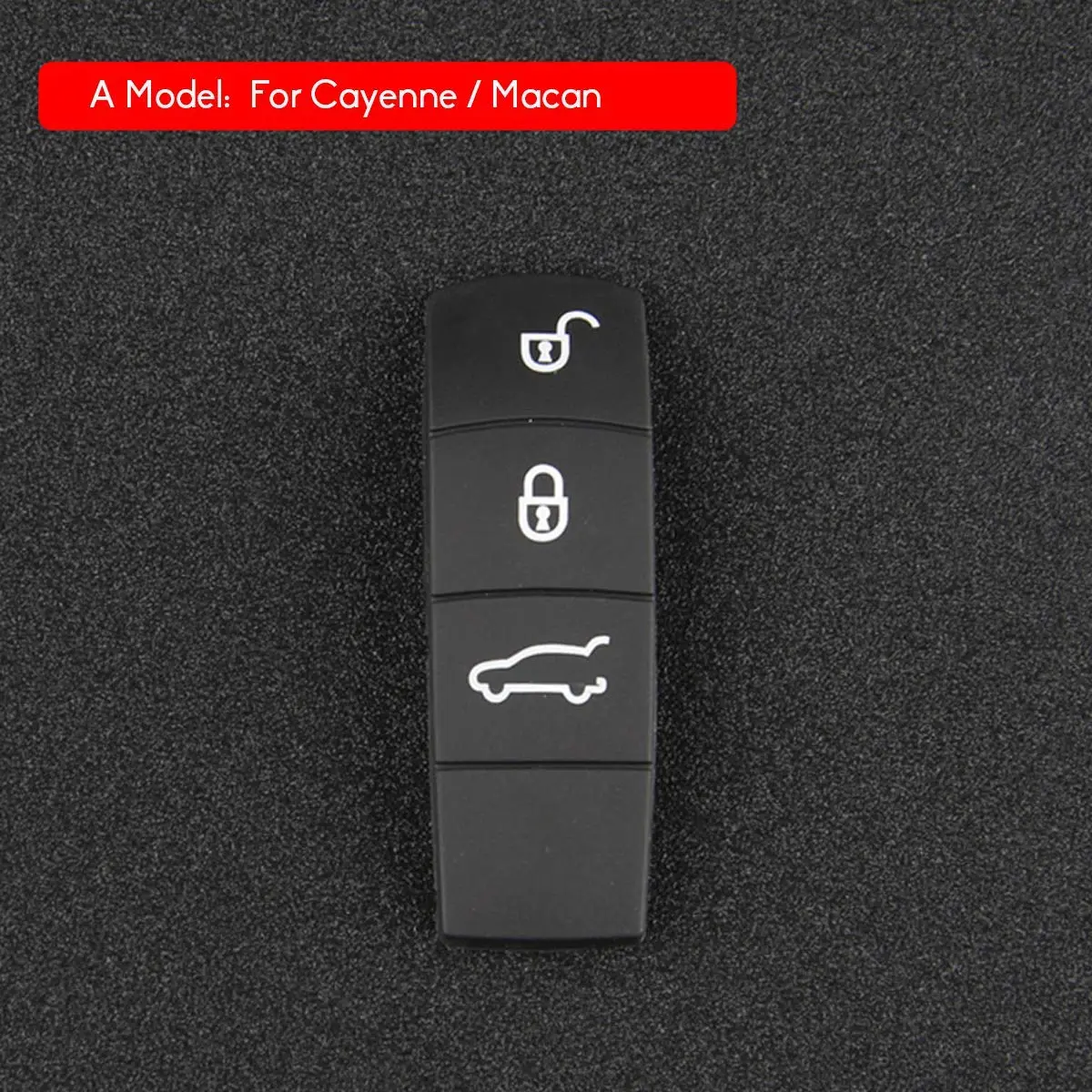 Jaronx Keyless Entry Remote Key Button Cover for Porsche Cayenne/Macan | Black Rubber Protector - view 4
