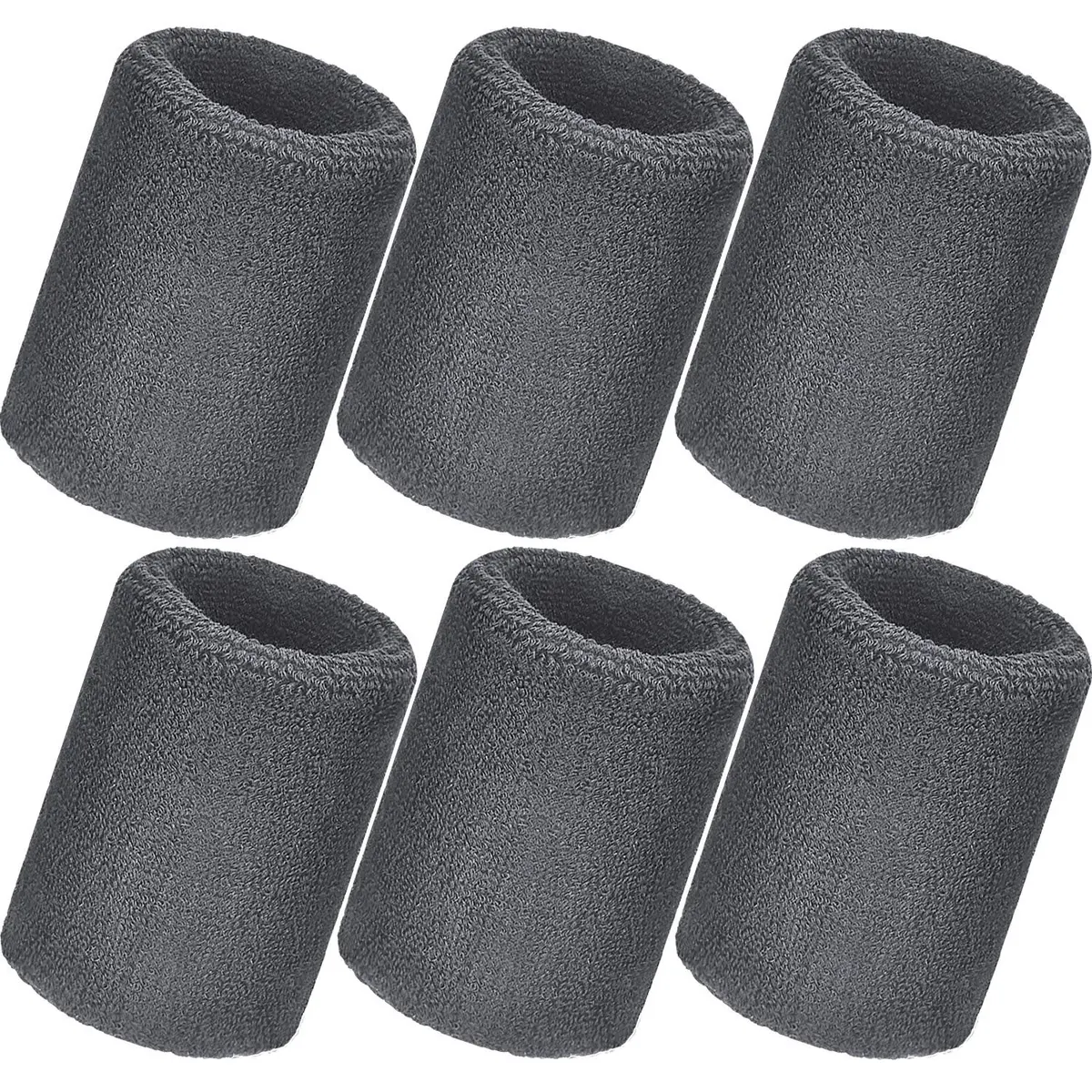 Bememo 12 Pcs Sweatbands Wrist Bands, neon 80s 90s, 3.15 Inch, Gray | Absorbent, Elastic, Durable for Sports & Fitness - view 5