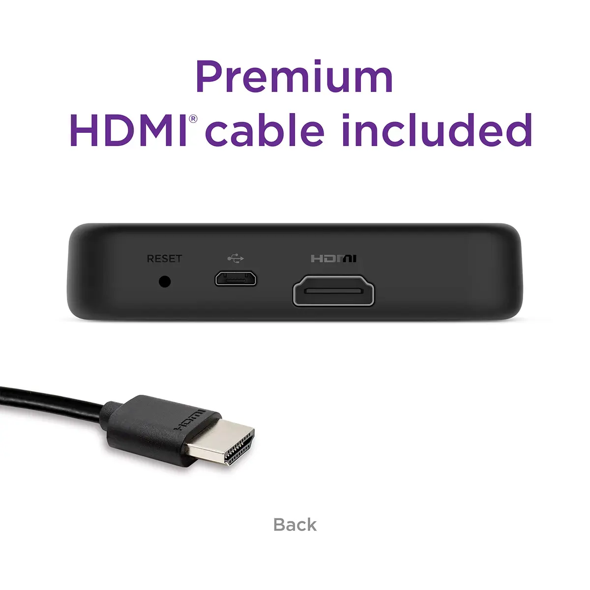 Roku Premiere Streaming Media Player 4K HDR | Simple Remote & Premium HDMI Cable - view 3