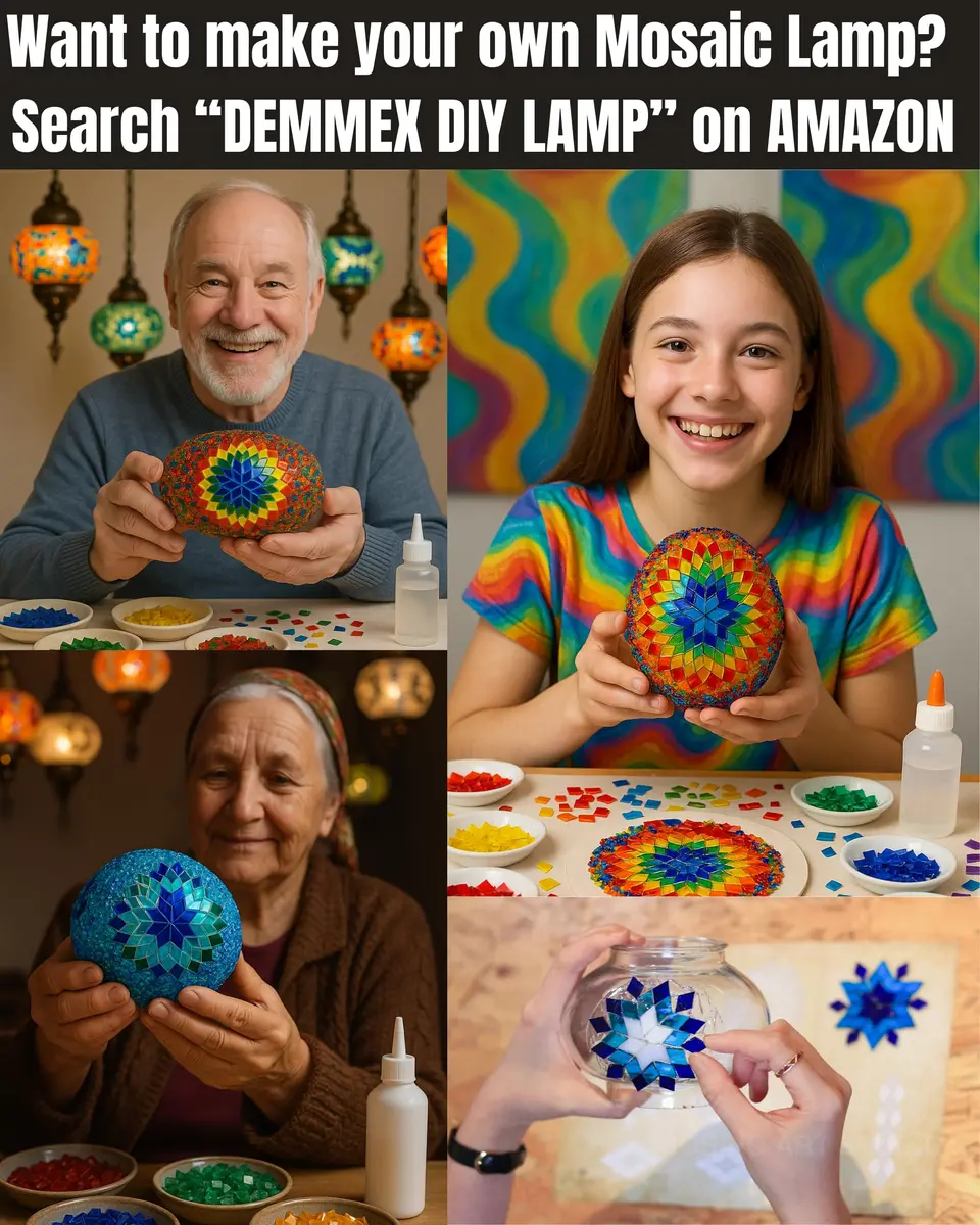 DEMMEX Turkish Moroccan Mosaic Table Lamp – Handcrafted Tiffany-Style Glass Swan Neck Bedside, Desk, Table Light, Boho Artisan Accent Lighting for Bedroom or Living Room – 15" H, Blue - view 5