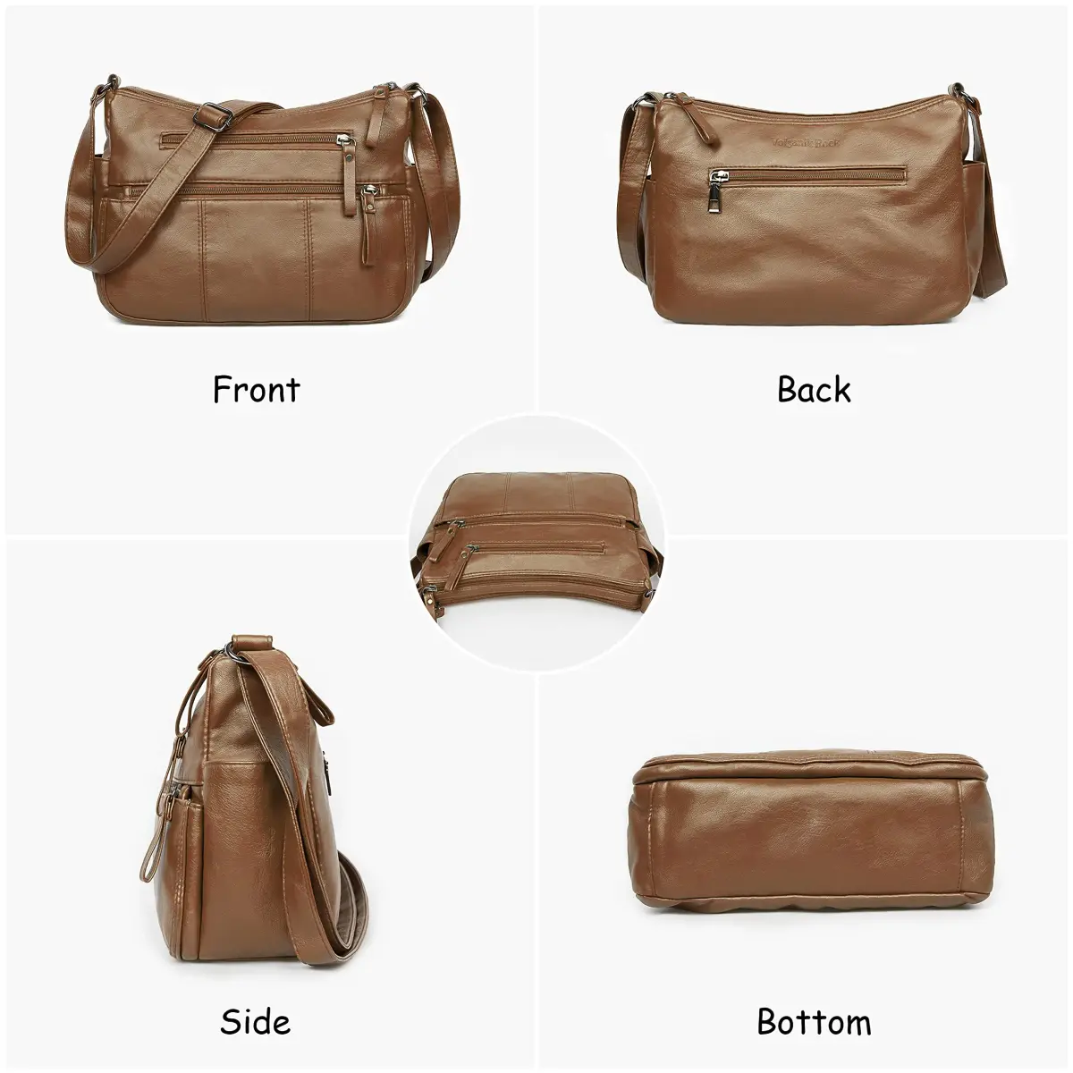 VOLGANIK ROCK Women's PU Leather Shoulder Bag 33cm (11.8") | Versatile Crossbody Purse with Multiple Pockets - view 4