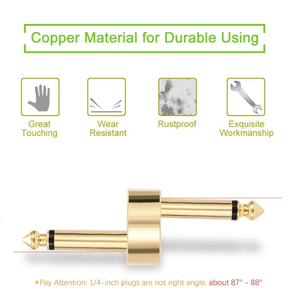 OTraki Z Type Guitar Pedal Connector 4 Pack Gold | Space-Saving Copper Pedal Coupler - view 4