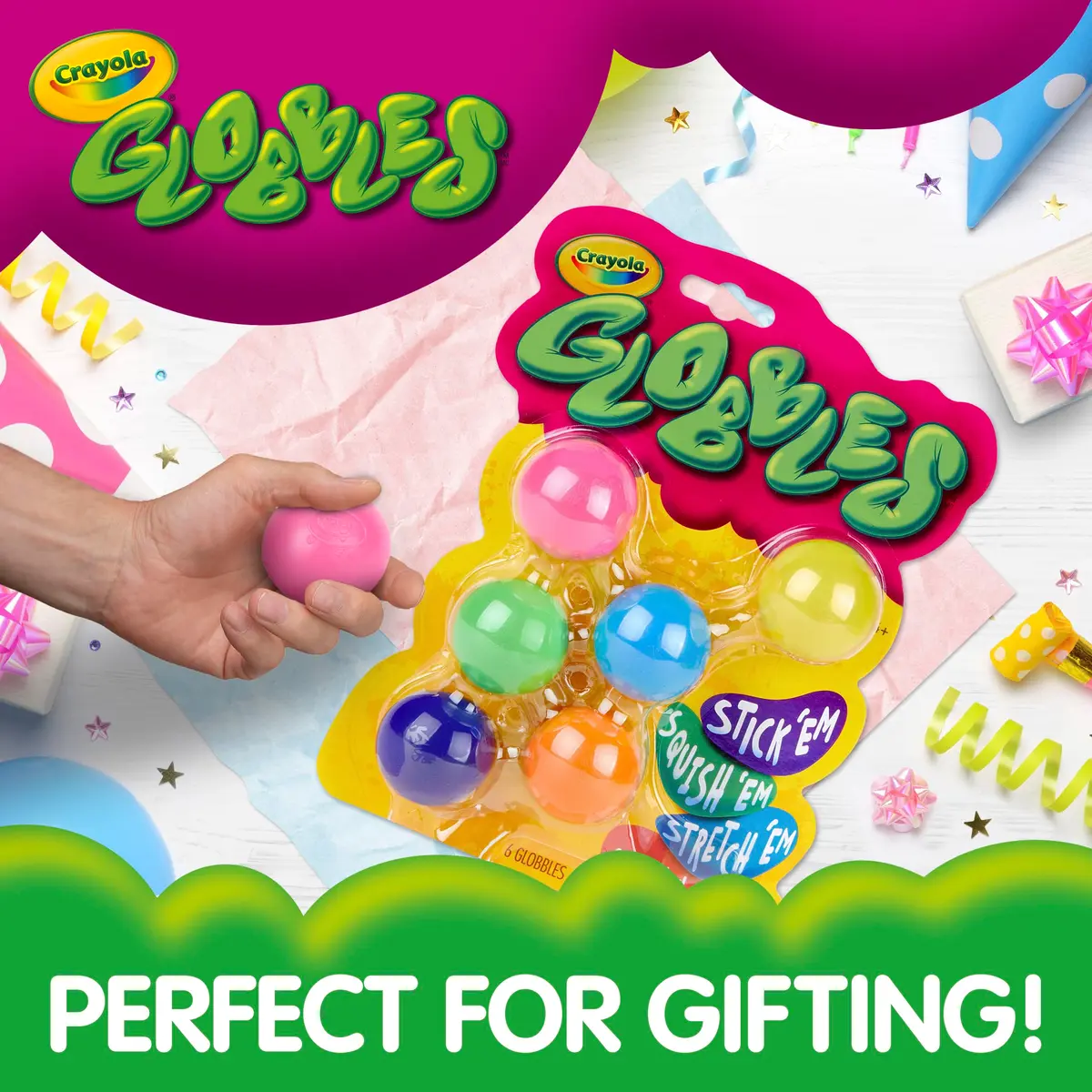 Crayola Globbles Sticky Stress Ball 6ct | Non-Toxic Sensory Toy for Kids & Adults - view 5
