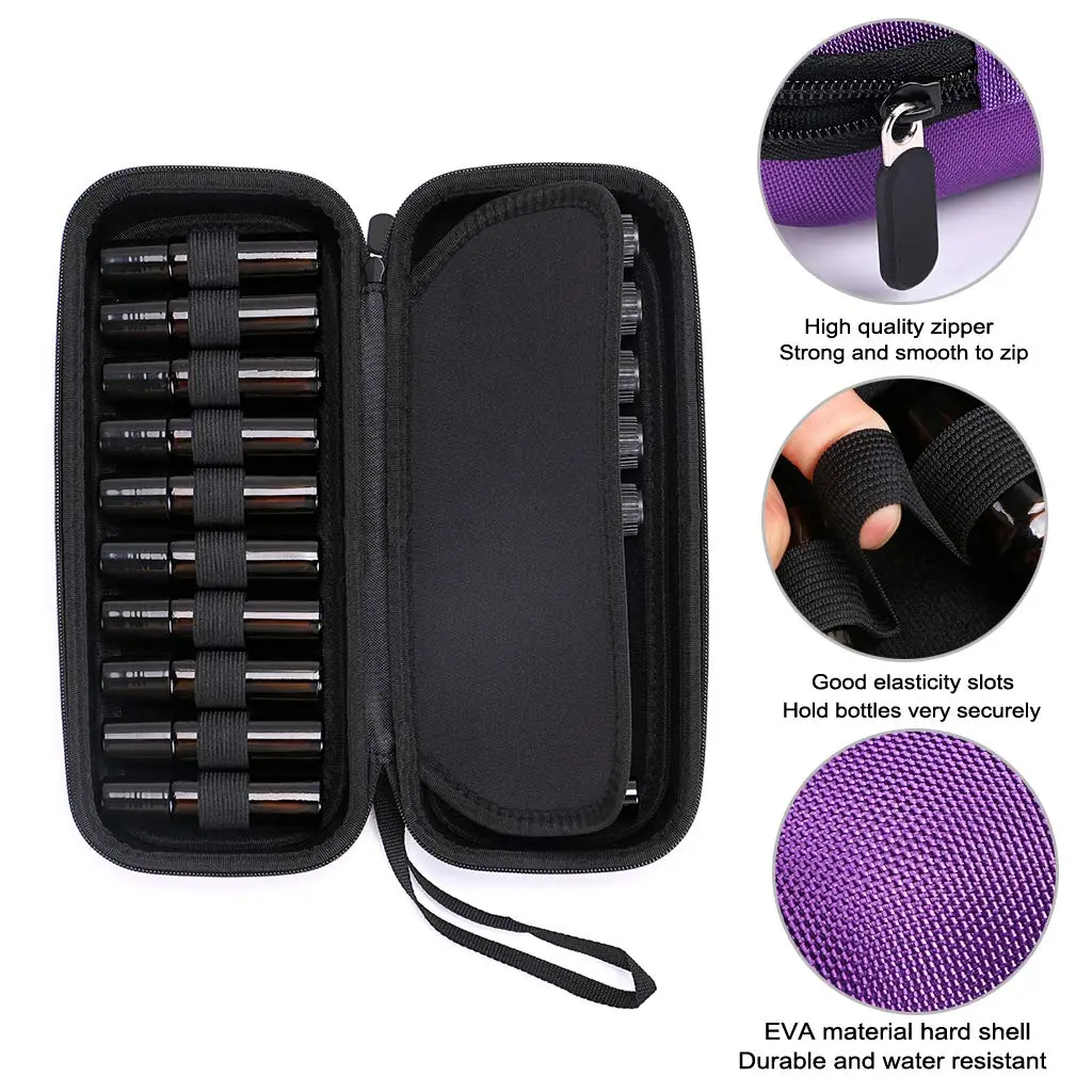 Hipiwe EVA Essential Oils Carrying Case Organizer for 20Pcs Rollers Bottles | Water-Resistant, Lightweight & Travel-Friendly - view 3