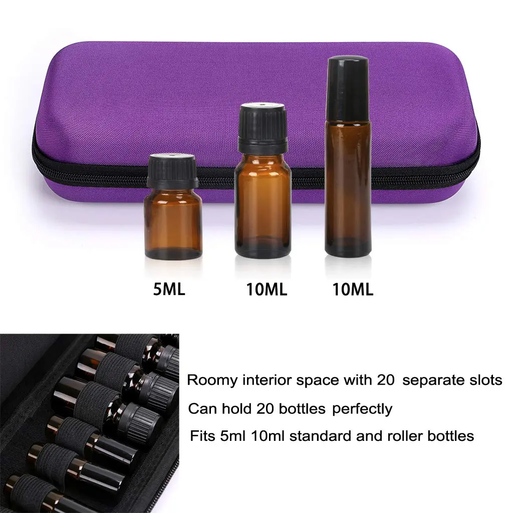 Hipiwe EVA Essential Oils Carrying Case Organizer for 20Pcs Rollers Bottles | Water-Resistant, Lightweight & Travel-Friendly - view 4