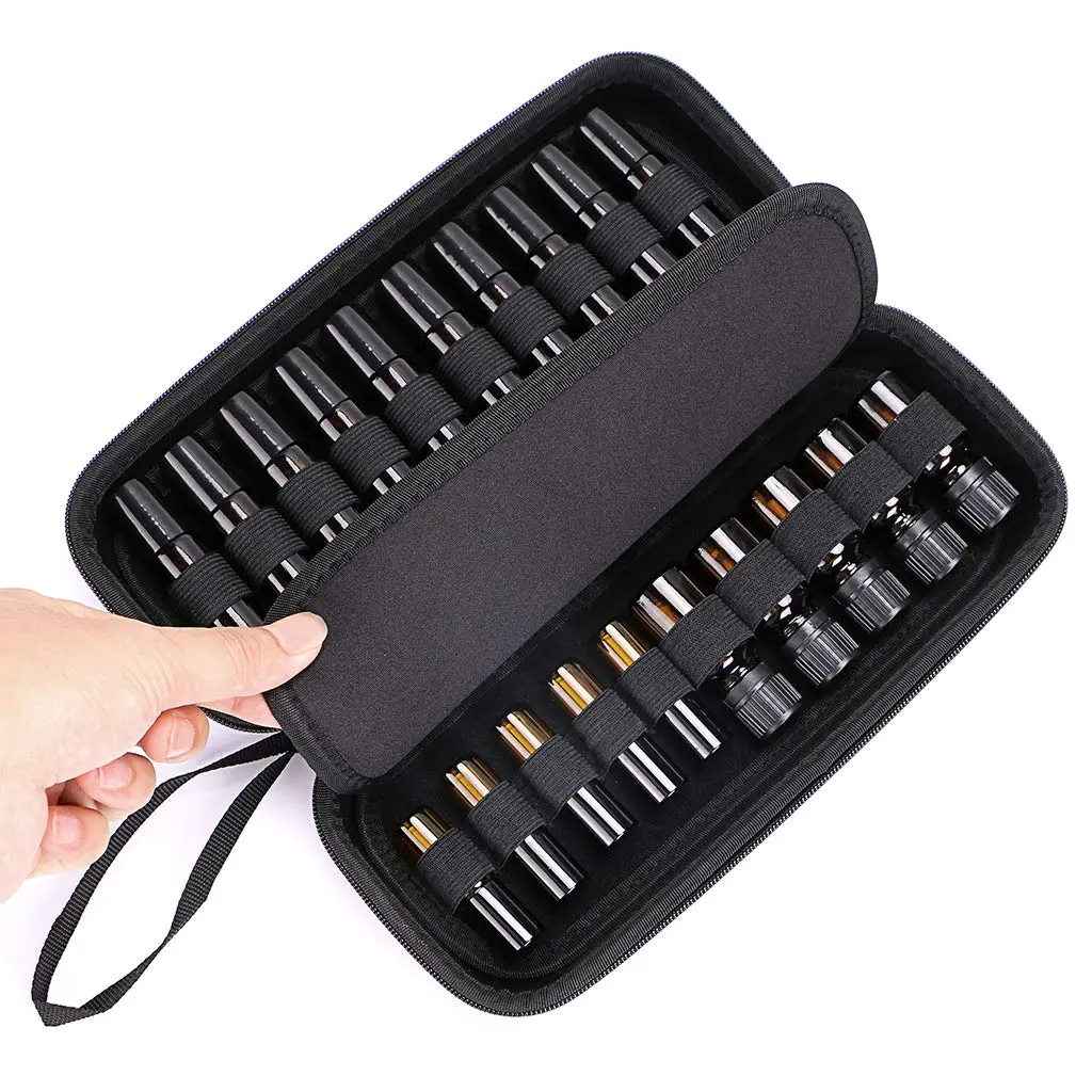 Hipiwe EVA Essential Oils Carrying Case Organizer for 20Pcs 5ml 10ml Bottle | Water-Resistant, Lightweight & Compact - view 8