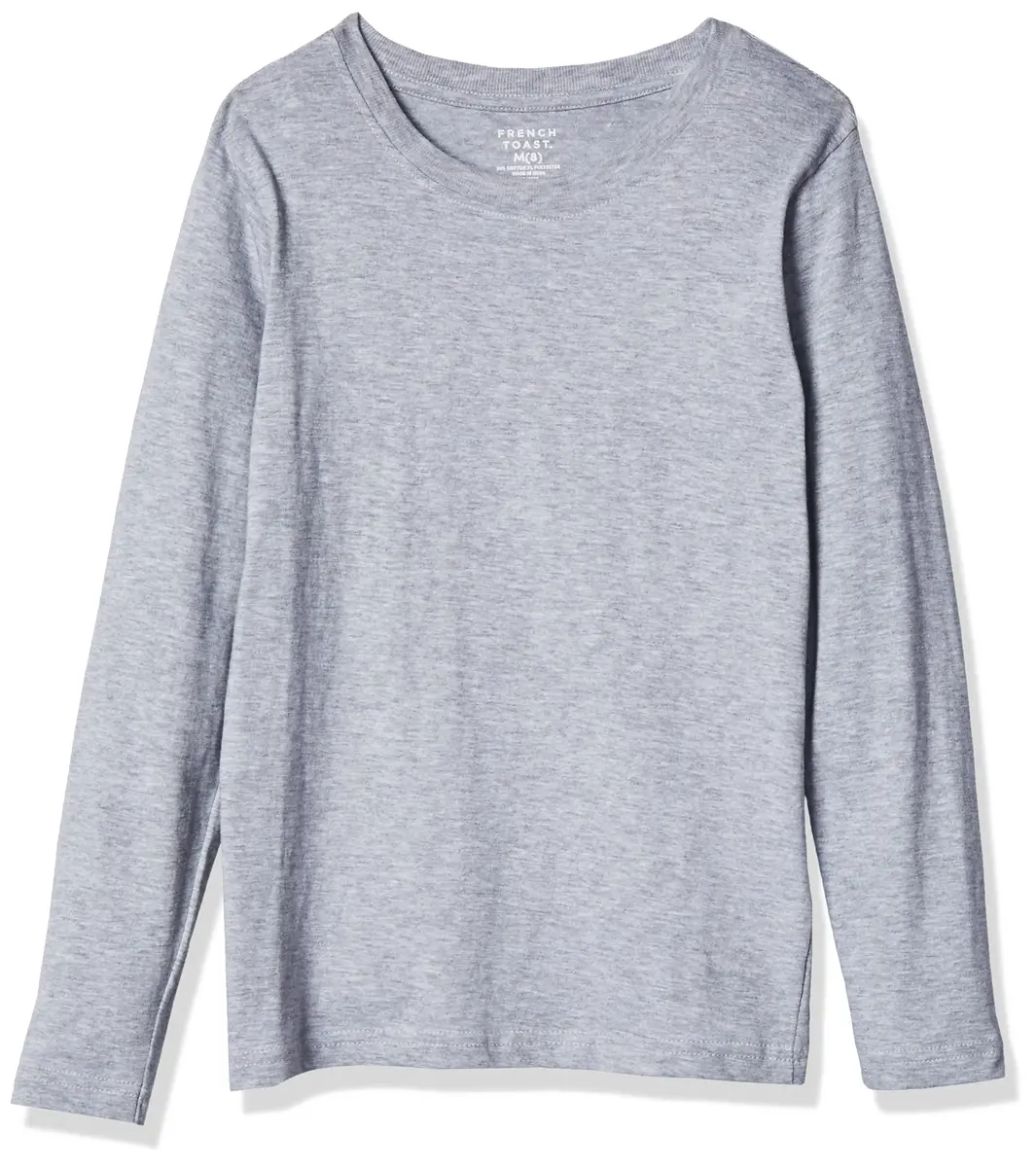 French Toast Boys' Long Sleeve Crewneck Tee Heather Gray 5 | Soft, Durable Cotton for Active Kids - main product image