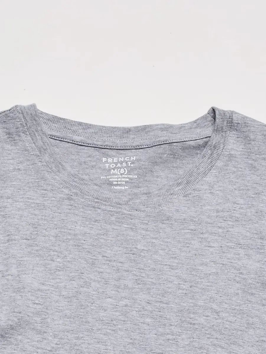 French Toast Boys' Long Sleeve Crewneck Tee Heather Gray 5 | Soft, Durable Cotton for Active Kids - view 2