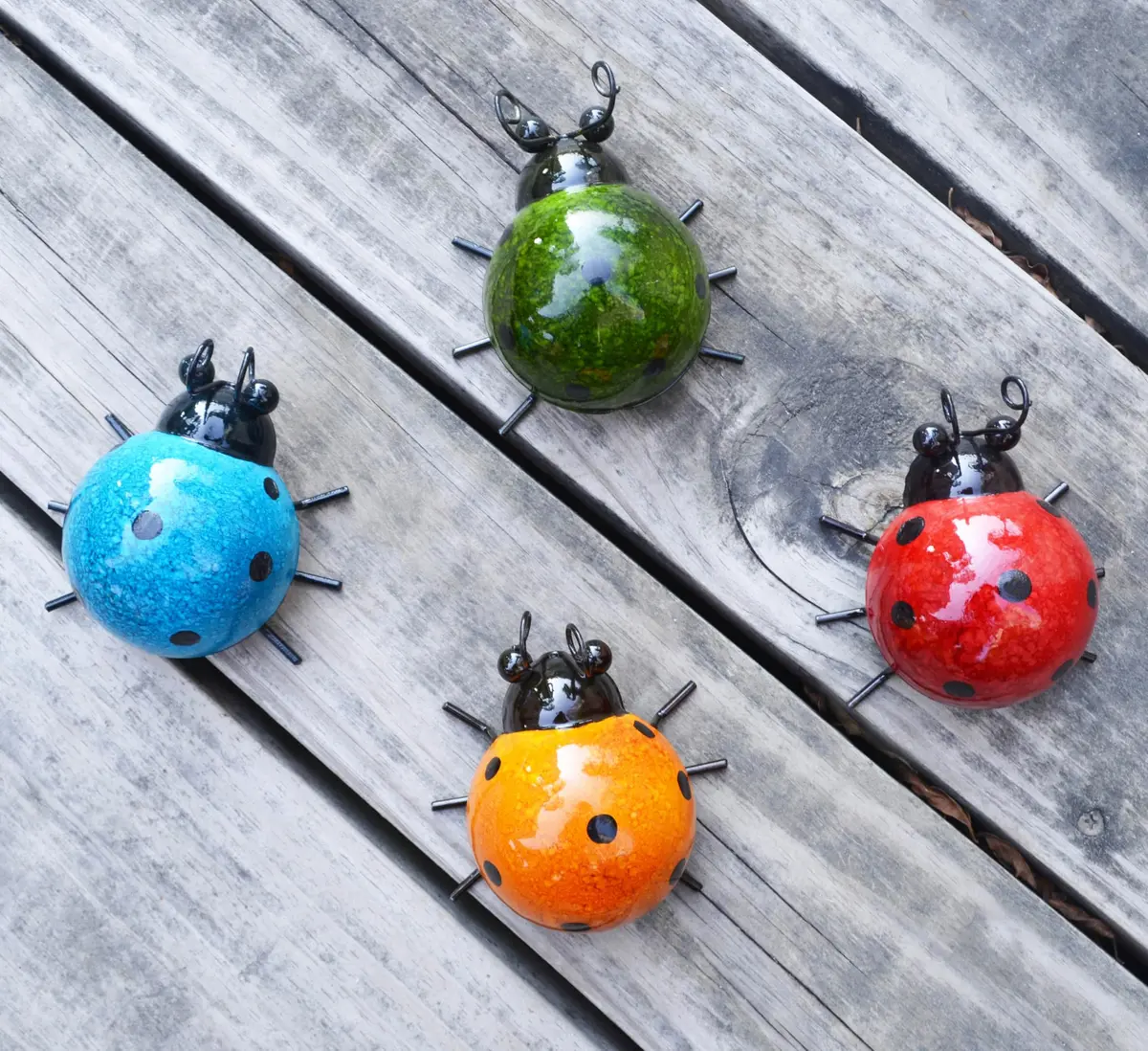 GIFTME 5 Metal Garden Wall Art Set of 4 | Charming Ladybug Decor for Outdoors - main product image