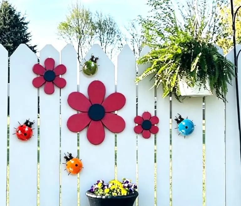 GIFTME 5 Metal Garden Wall Art Set of 4 | Charming Ladybug Decor for Outdoors - view 6