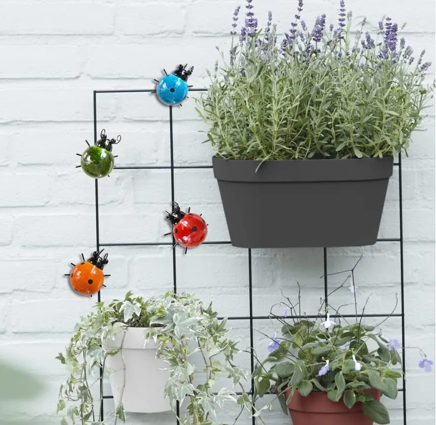 GIFTME 5 Metal Garden Wall Art Set of 4 | Charming Ladybug Decor for Outdoors - view 10