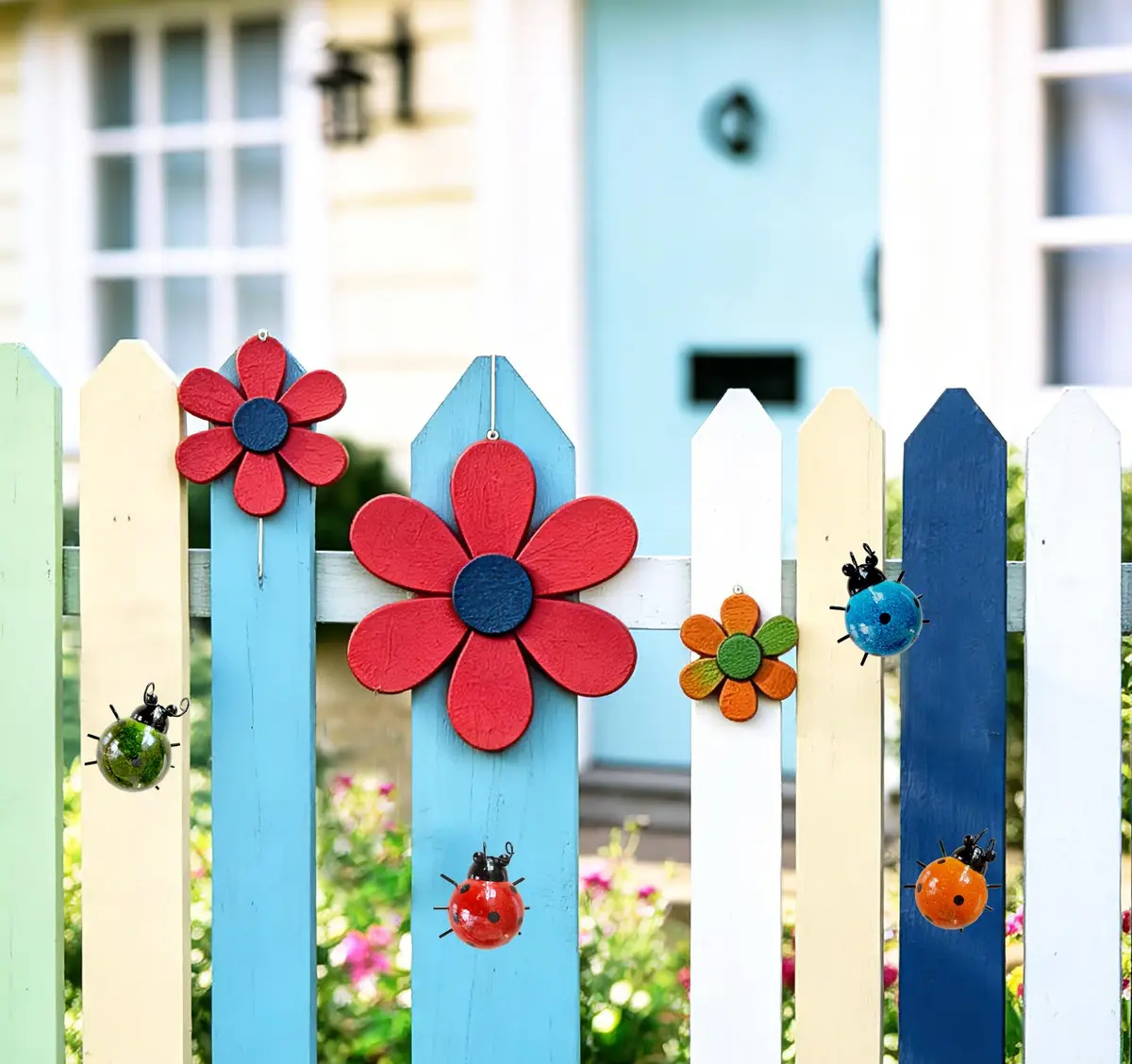 GIFTME 5 Metal Garden Wall Art Set of 4 | Charming Ladybug Decor for Outdoors - view 3