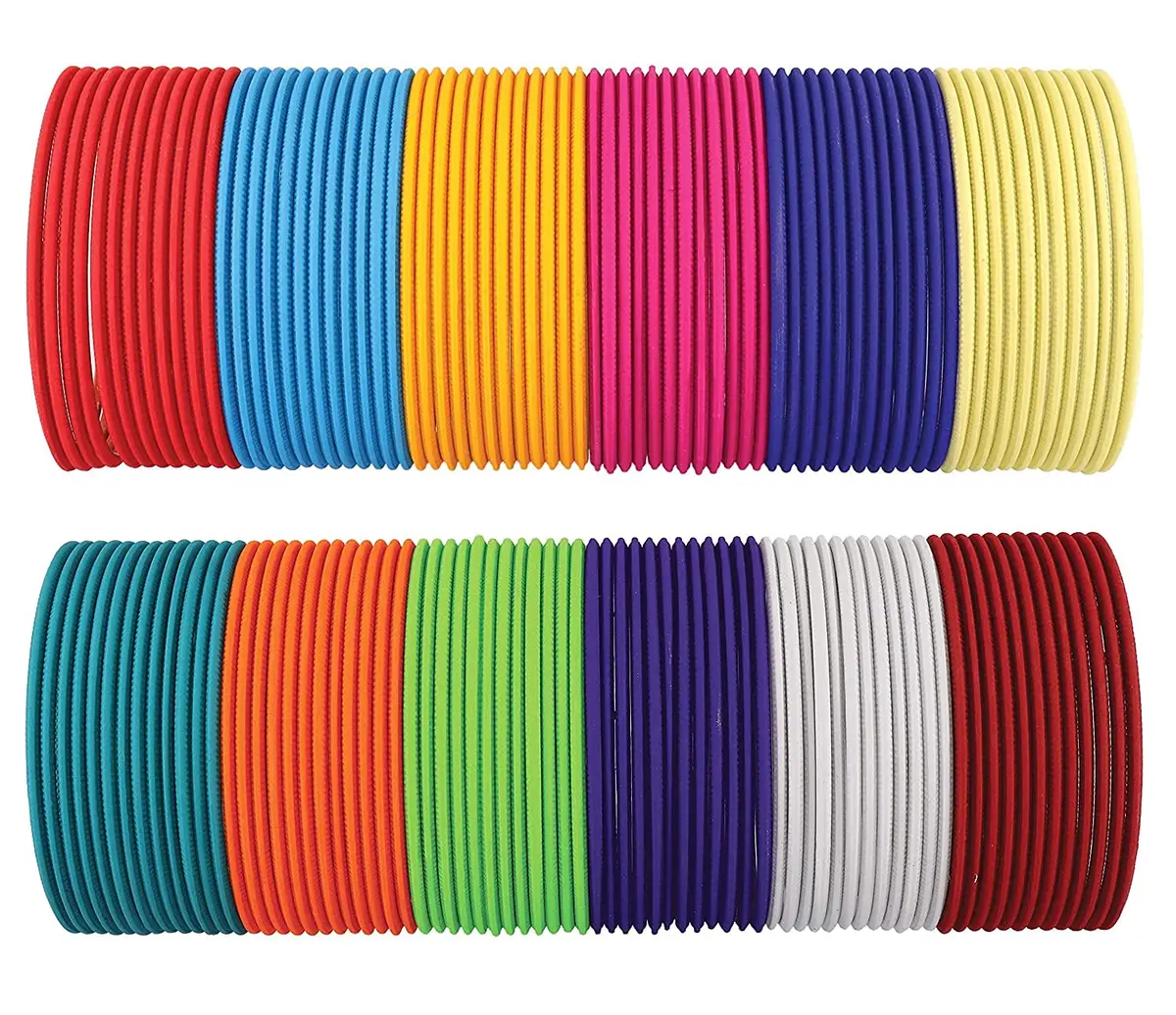NMII 144-Piece Neon Colour Matte Finished Bangle Set for Women and Girls, Size 2.4 Inches (5.70 cm) | Vibrant Fashion Jewelry - main product image
