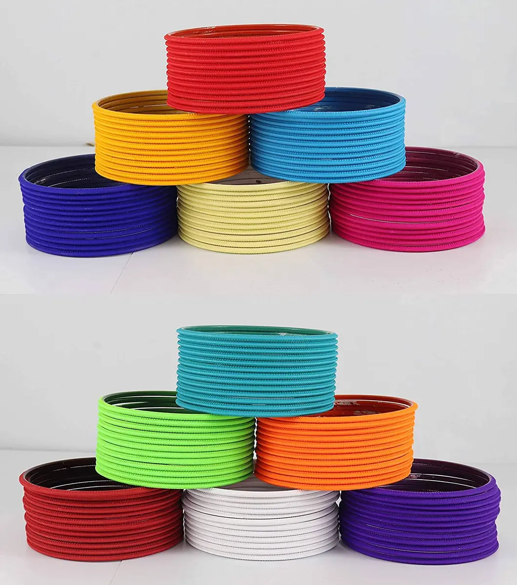 NMII 144-Piece Neon Colour Matte Finished Bangle Set for Women and Girls, Size 2.4 Inches (5.70 cm) | Vibrant Fashion Jewelry - view 3