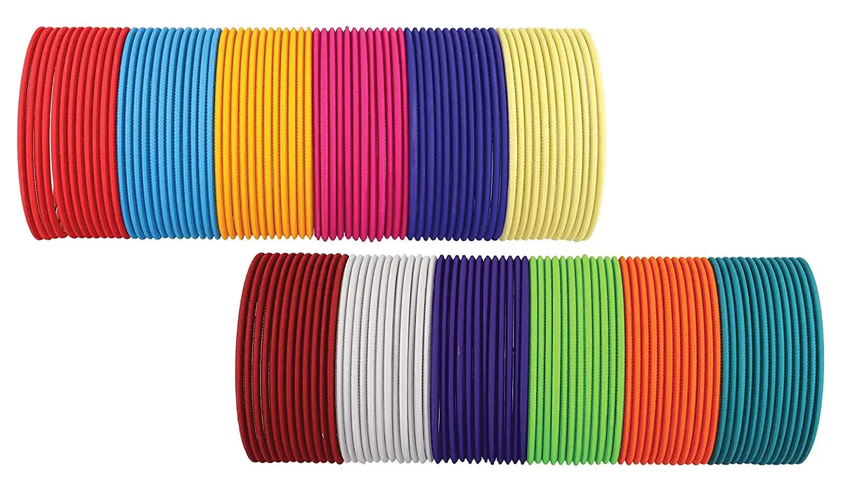 NMII 144-Piece Neon Colour Matte Finished Bangle Set for Women and Girls, Size 2.4 Inches (5.70 cm) | Vibrant Fashion Jewelry - view 4