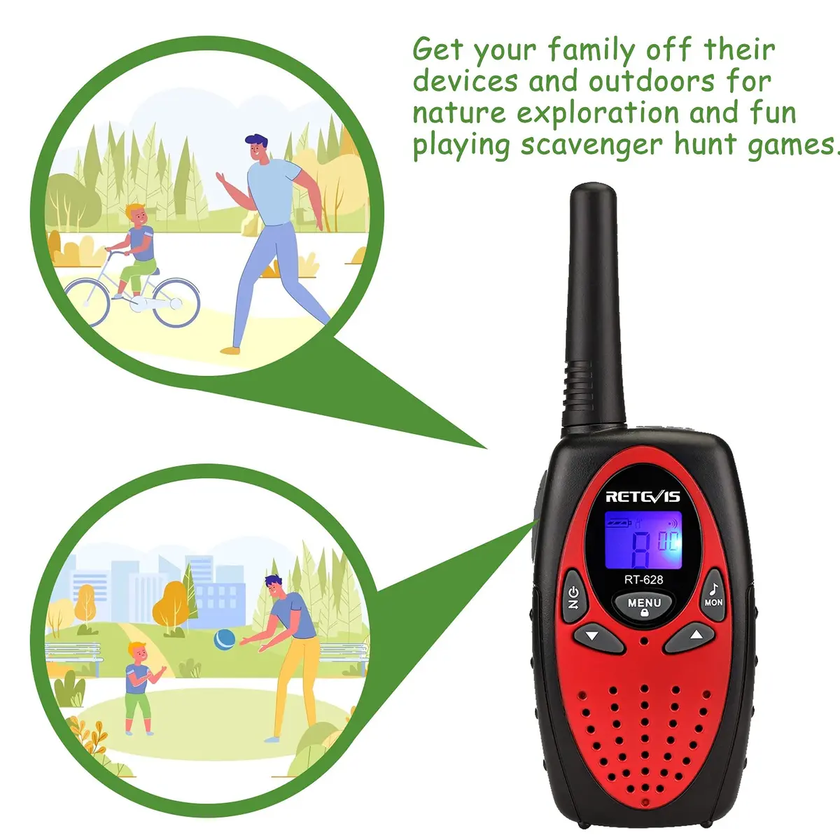 Retevis RT628 Walkie Talkies for Kids & Family | 22 Channels, VOX, Keypad Lock, 4 Pack - view 6