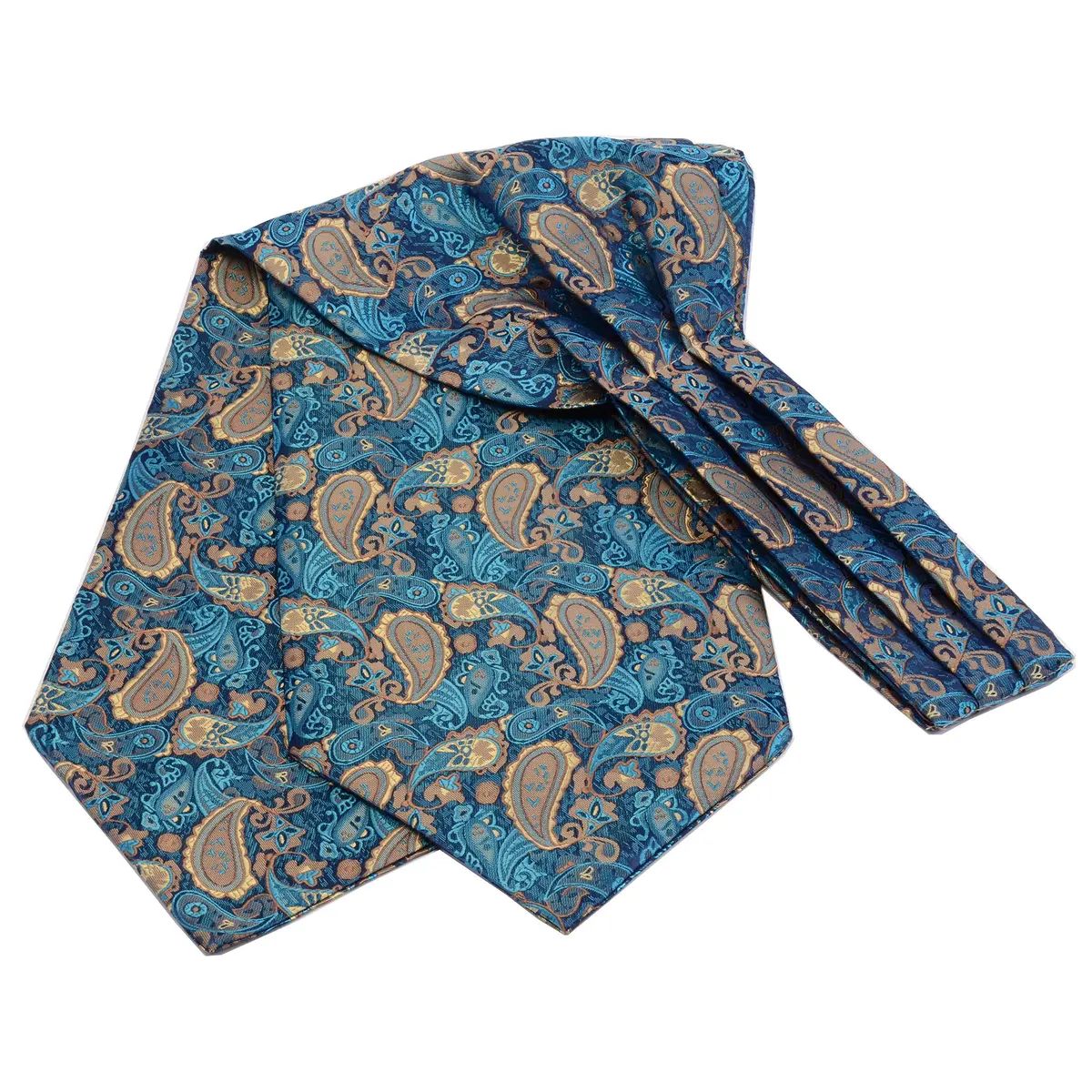 GUSLESON Men's Cravat Paisley Necktie Floral Jacquard Woven Gift Set (0603-13) | Elegant Silk Ascot & Pocket Square - view 4
