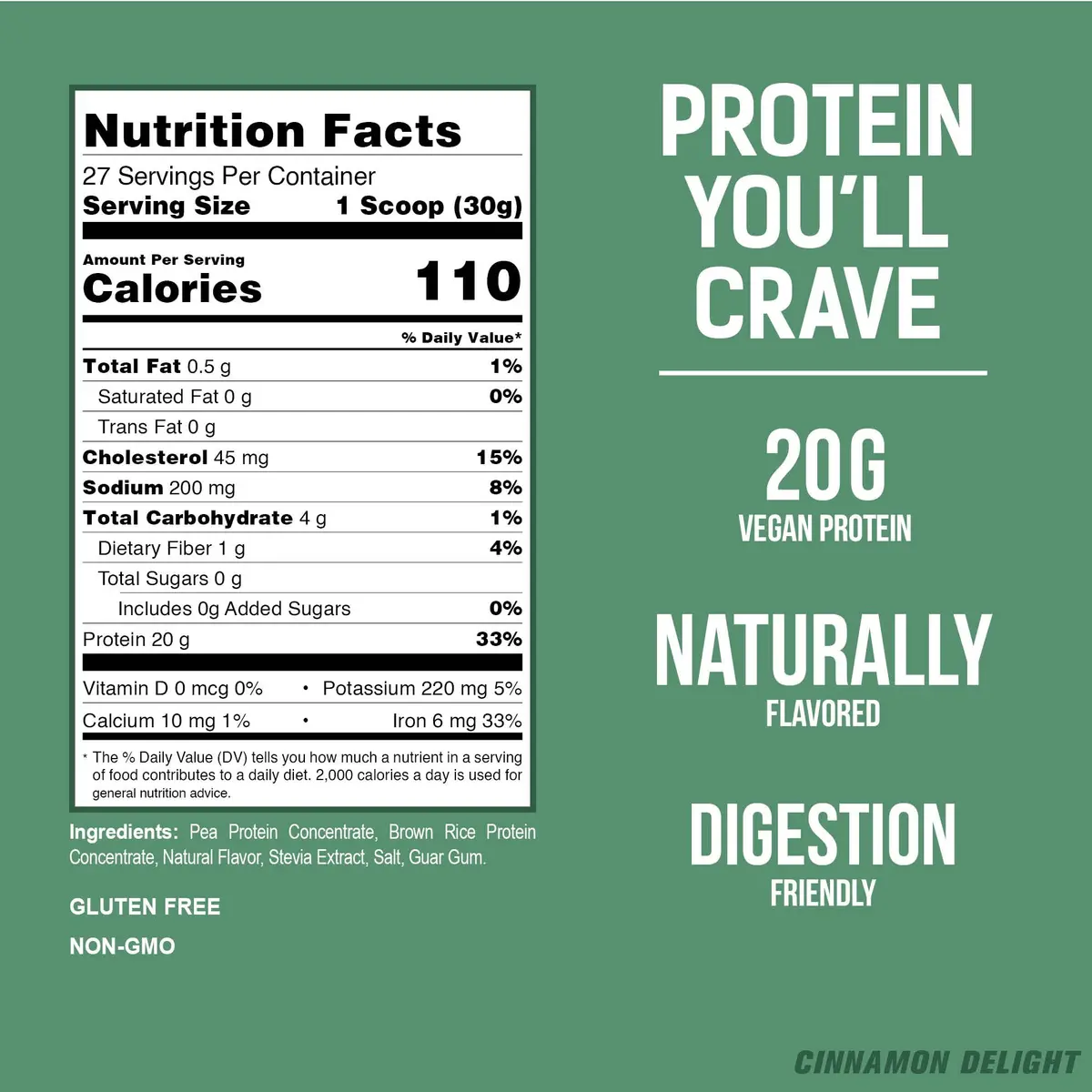 PEScience Select Vegan Protein Powder Cinnamon Delight | Plant-Based, Dairy & Gluten Free, 27 Servings - view 5