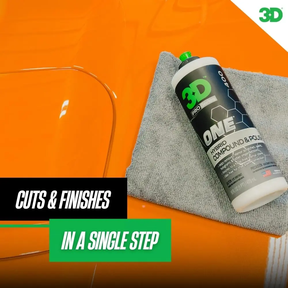 3D One Car Scratch & Swirl Remover Hybrid Rubbing Compound & Polish 480ml (16oz) | True Paint Correction - view 3
