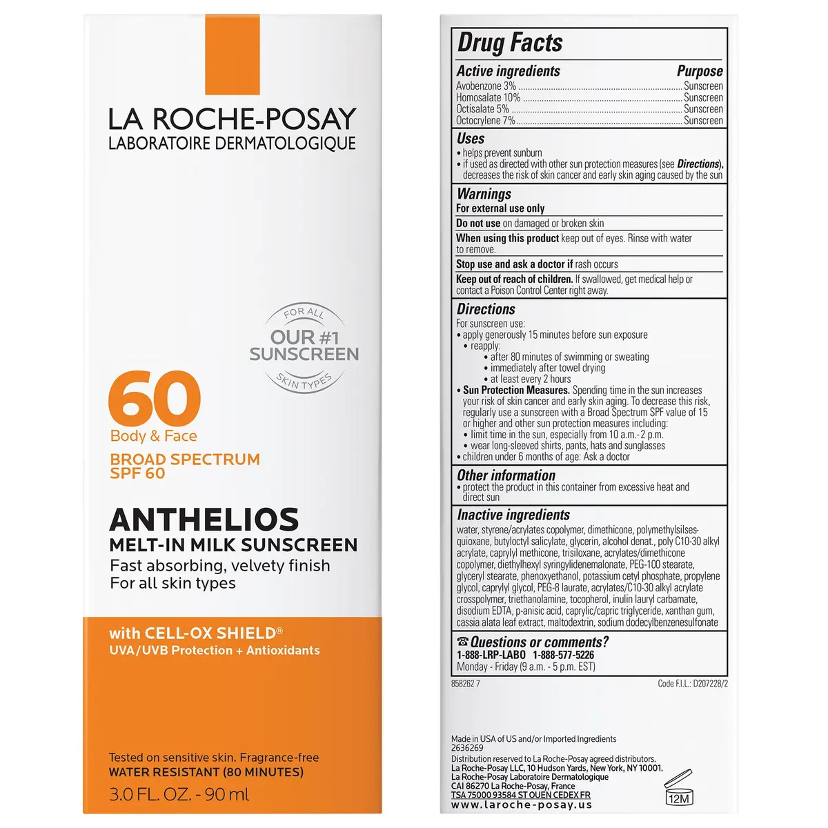La Roche-Posay Anthelios Melt-In Milk Sunscreen SPF 60 89ml (3 Fl Oz) | Broad Spectrum UVA/UVB Protection - view 5