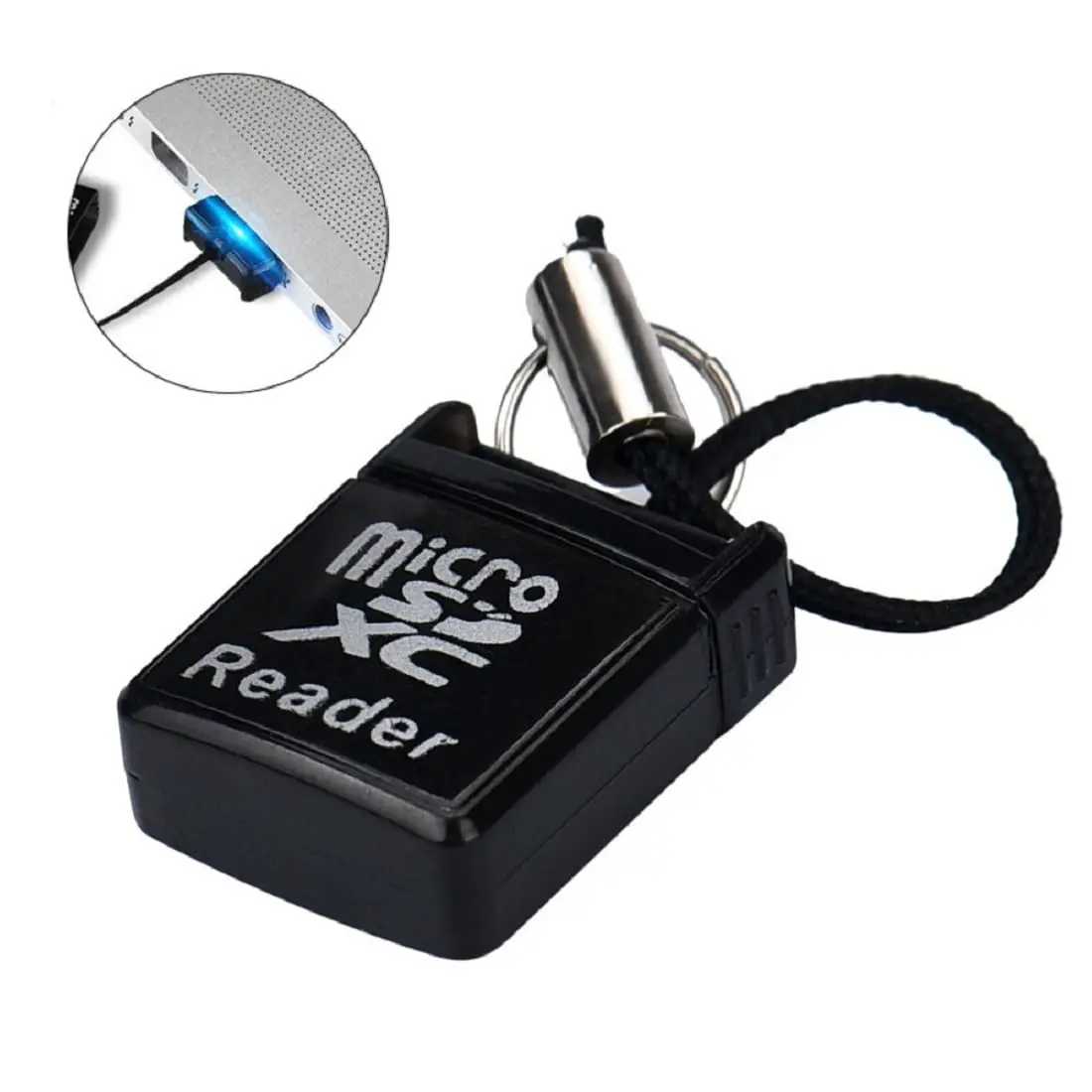 Cotchear MINI Super Speed Micro SD/SDXC TF USB 2.0 Card Reader Adapter with Keychain, 512GB Compatible | Plug-and-Play - view 3