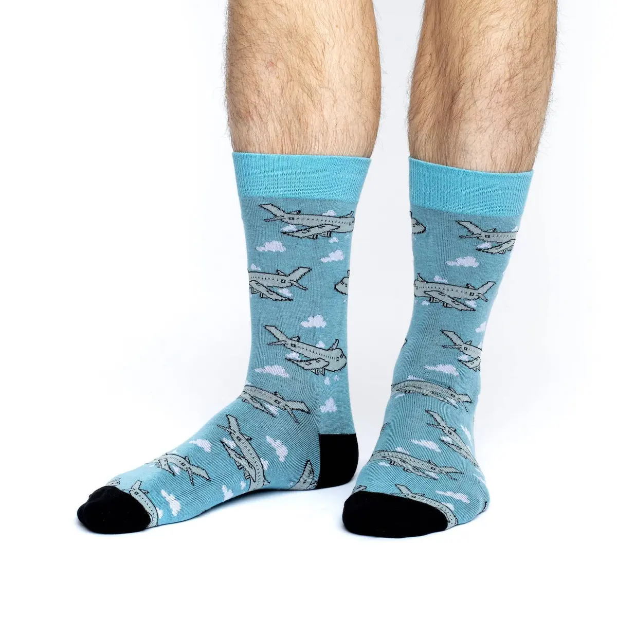 Good Luck Sock Men's Jumbo Jet Airplane Pilot Socks | Crew Length, Shoe Size 7-12, All-Day Breathability - view 2
