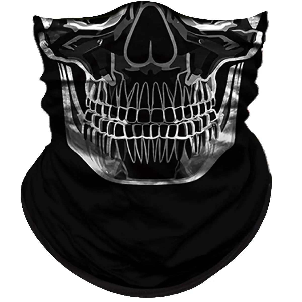 Obacle White-Line Skull Half Face Mask - Seamless 3D Tube Bandana for Men & Women - main product image
