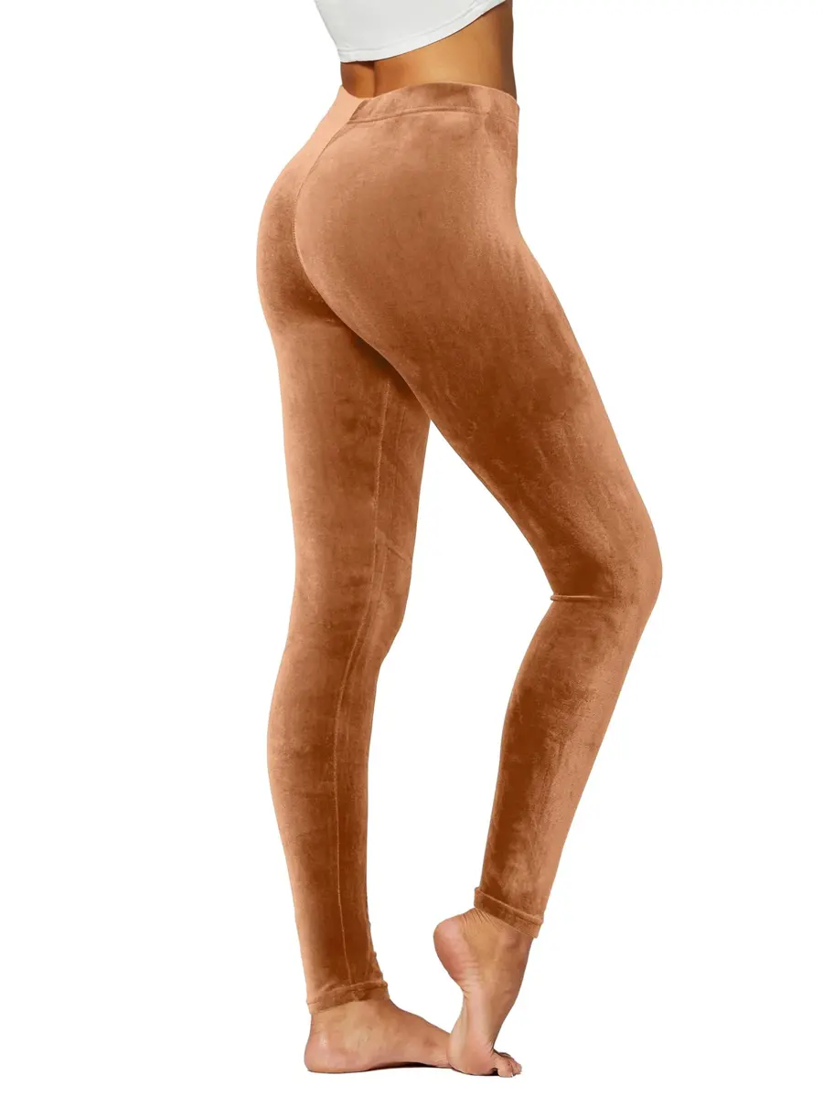 Conceited Velvet Leggings for Women - Soft Warm Velour Pants | High Waist, Skinny Fit, Small - main product image
