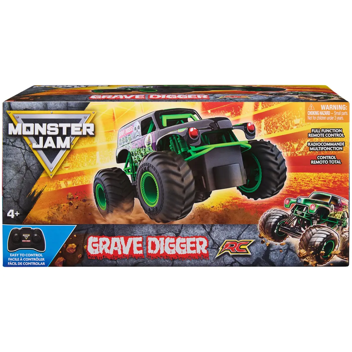 Monster Jam Official Grave Digger RC Monster Truck 1:24 Scale | 2.4 GHz Remote Control for Ages 4+ - view 2