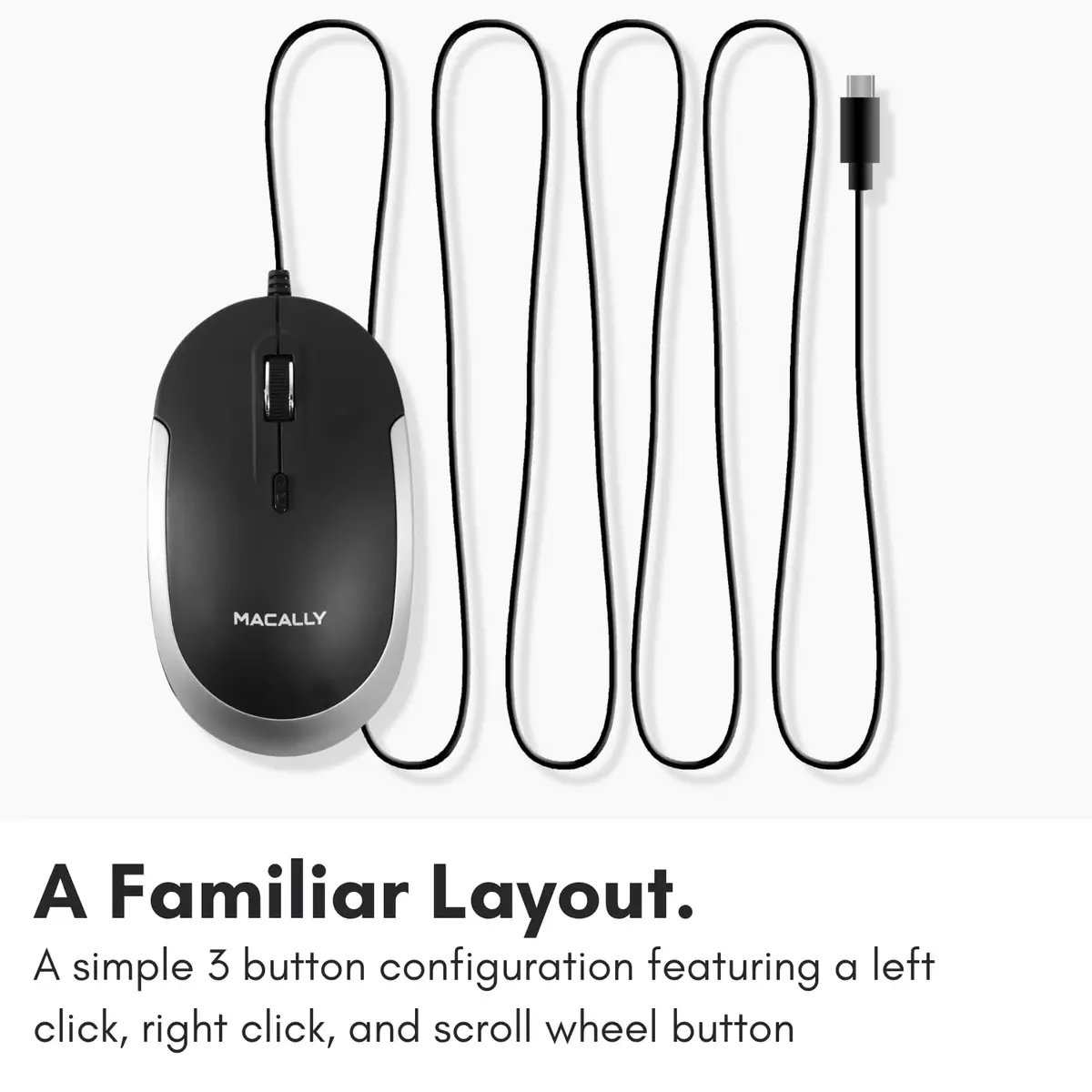 Macally USB Type C Mouse - Slim & Compact Design | Silent & DPI Switch for Mac & PC - view 8