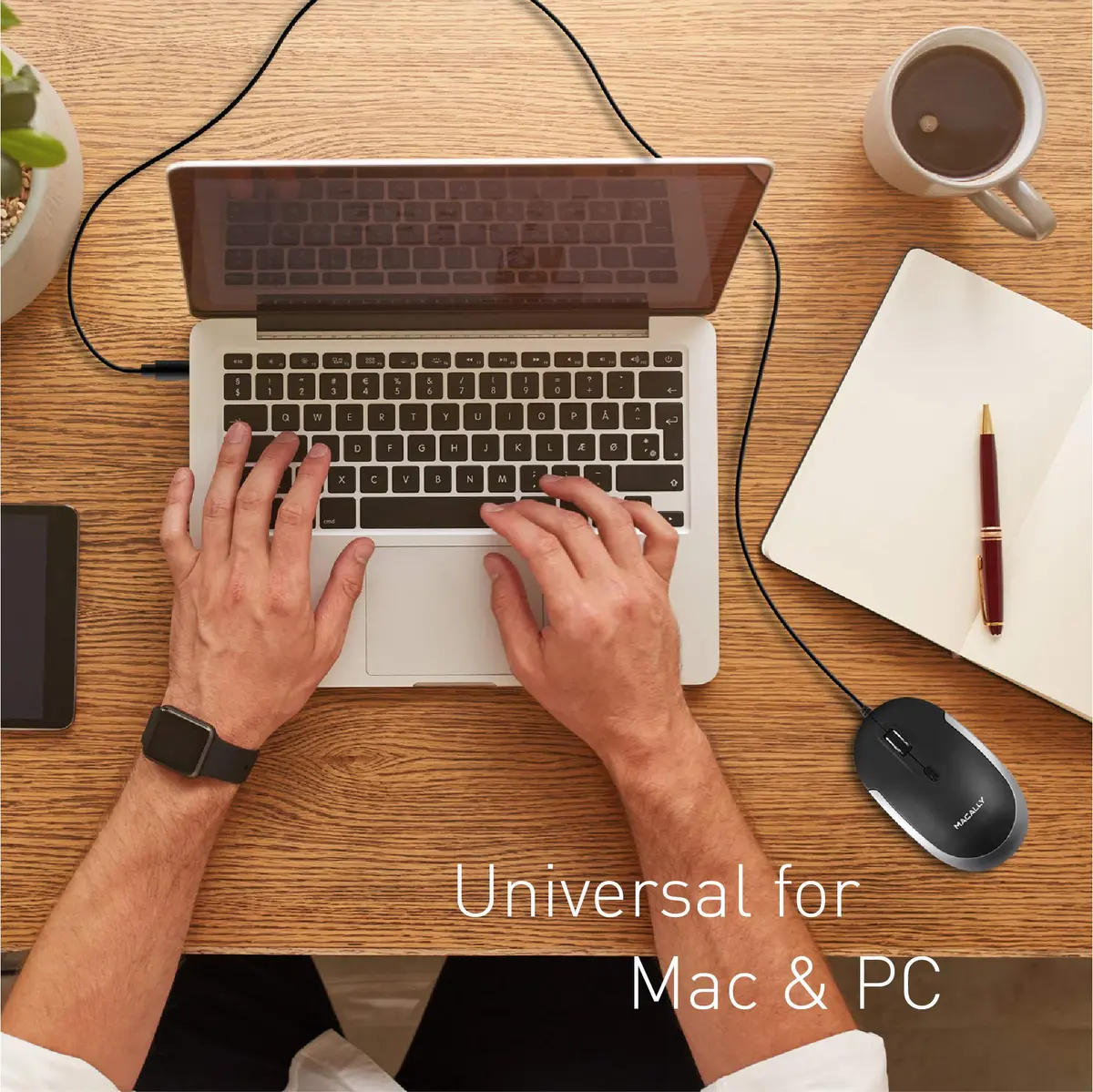 Macally USB Type C Mouse - Slim & Compact Design | Silent & DPI Switch for Mac & PC - view 2