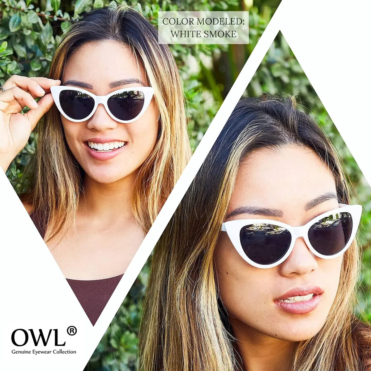 OWL Women's Cat Eye Sunglasses 1950s Style UV400 Polarized Smoke Lens | Vintage Fashion Accessory - view 4