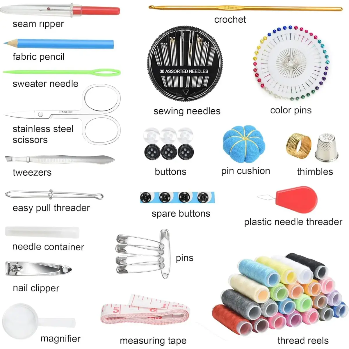 Marcoon 126-Piece Premium Sewing Kit | Portable Mini Sewing Supplies with Black Carrying Case - view 2