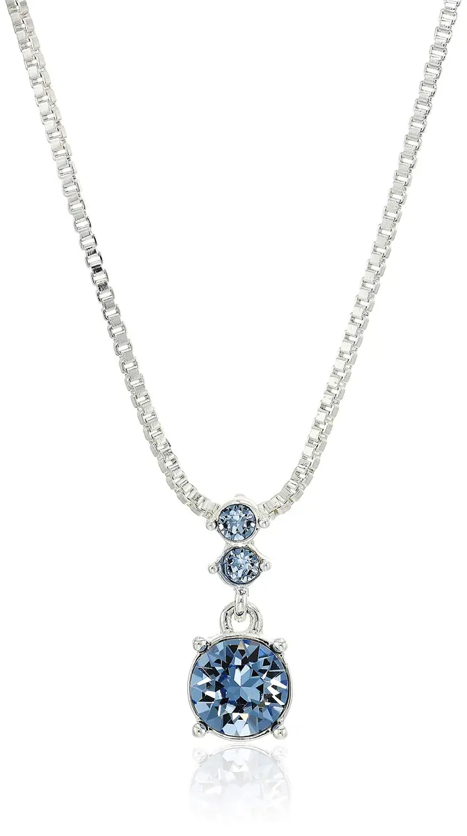 Nine West Women's Necklace and Earring Set — Silver Tone Jewelry with Blue & Crystal Accents, 17-inch Adjustable Chain - view 2