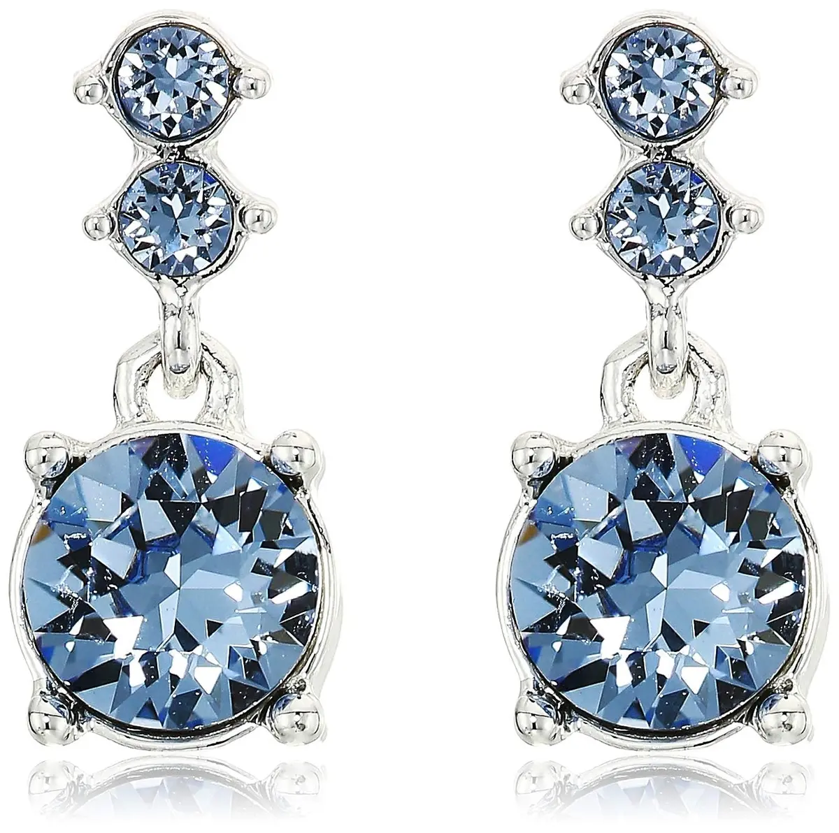 Nine West Women's Necklace and Earring Set — Silver Tone Jewelry with Blue & Crystal Accents, 17-inch Adjustable Chain - view 3
