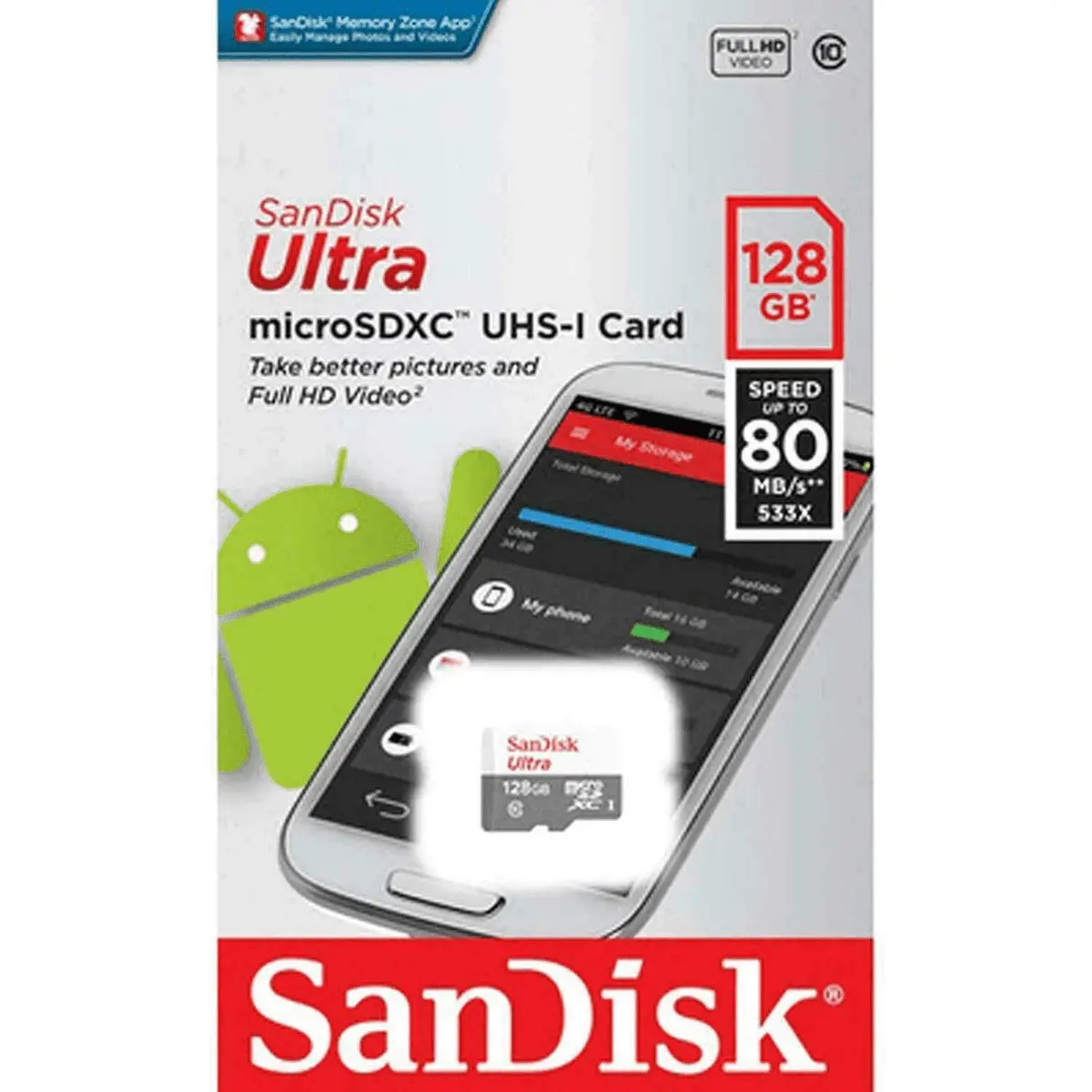 Sandisk Ultra 128GB microSDXC Card 80MB/s UHS-I Class 10 Load Apps Faster - view 2