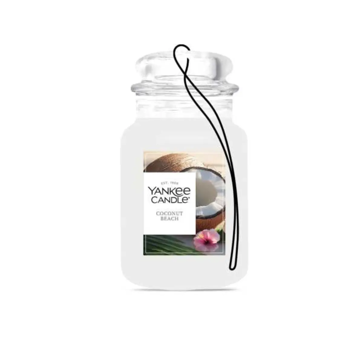 Yankee Candle Paper Car Jar Air Freshener Coconut Beach | Hanging Car Fragrance 1 Count - main product image