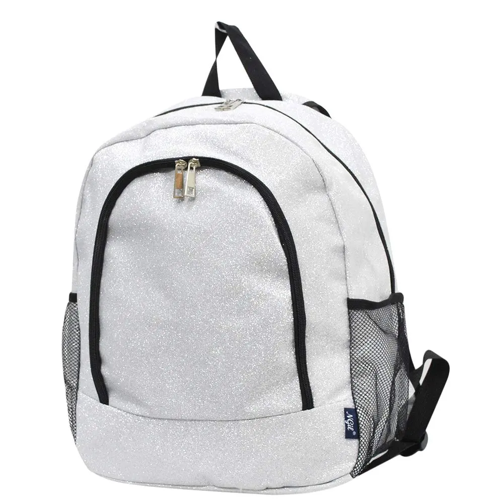 NGIL Canvas School Backpack (Glitter-Silver) | Water-Resistant, Lightweight & Perfect for Kids & Students - main product image