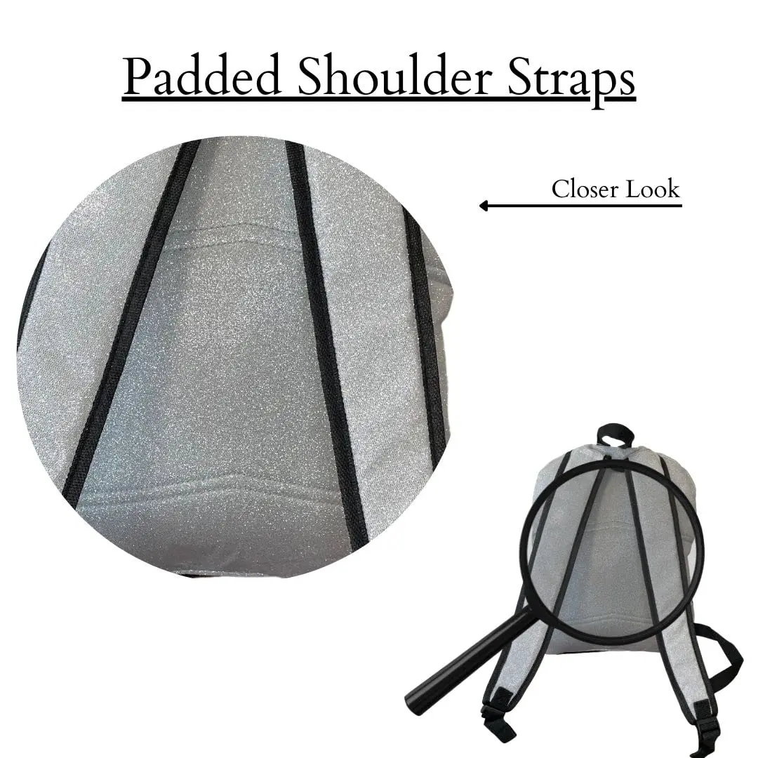 NGIL Canvas School Backpack (Glitter-Silver) | Water-Resistant, Lightweight & Perfect for Kids & Students - view 5