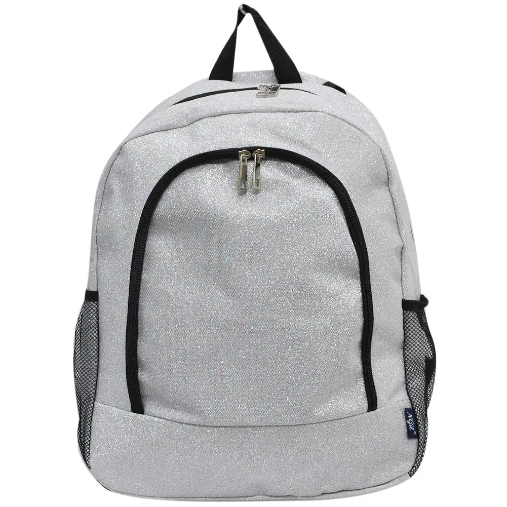 NGIL Canvas School Backpack (Glitter-Silver) | Water-Resistant, Lightweight & Perfect for Kids & Students - view 7