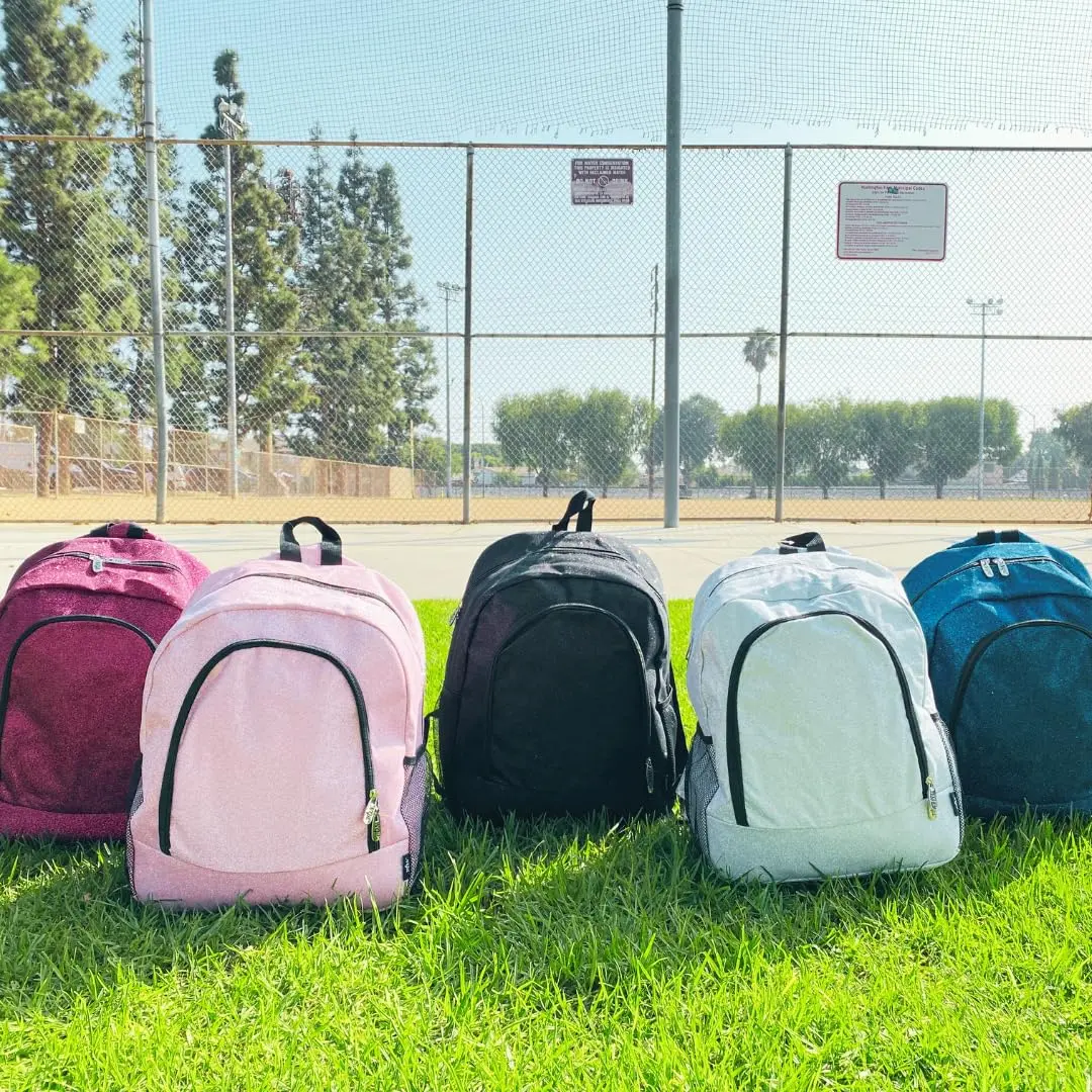 NGIL Canvas School Backpack (Glitter-Silver) | Water-Resistant, Lightweight & Perfect for Kids & Students - view 2