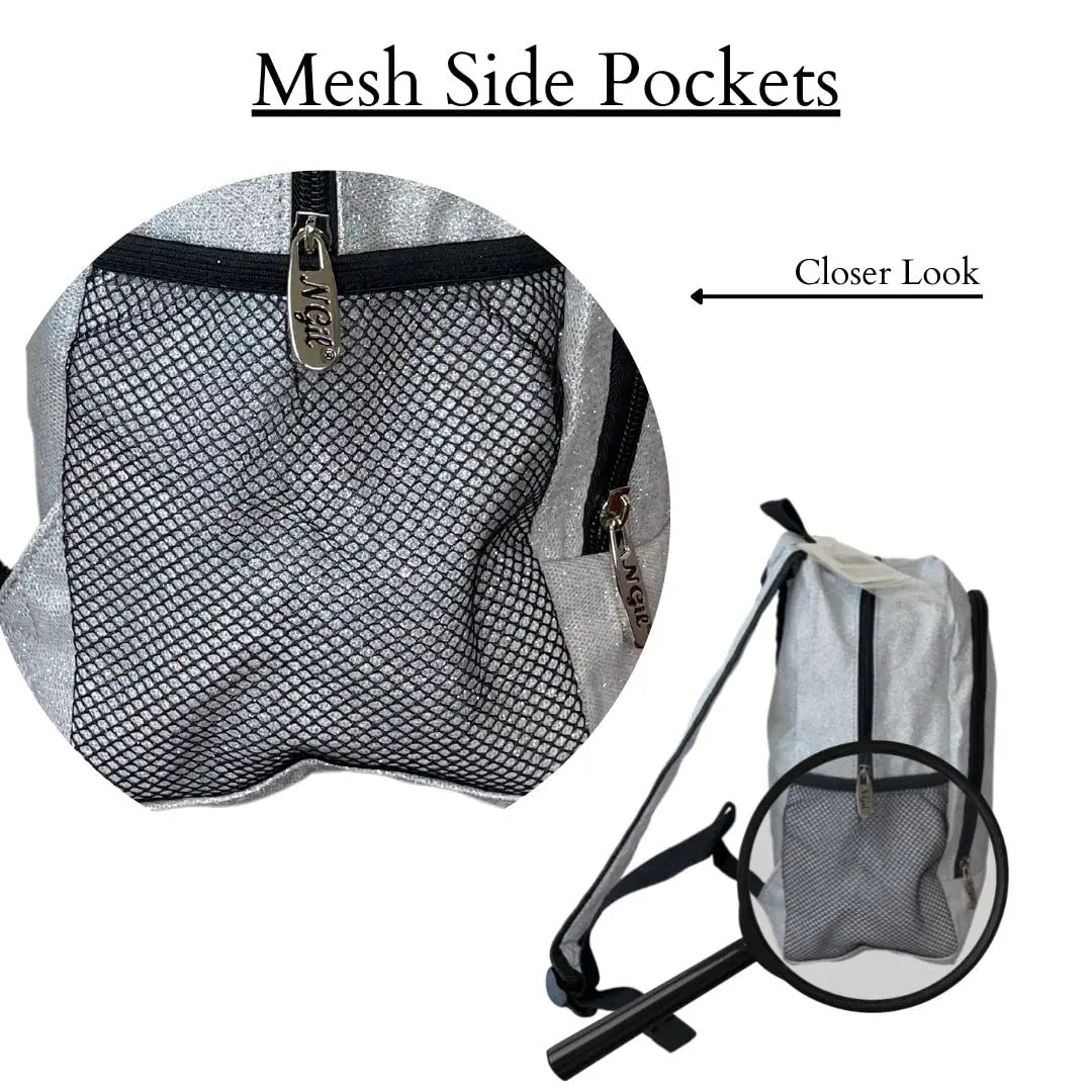 NGIL Canvas School Backpack (Glitter-Silver) | Water-Resistant, Lightweight & Perfect for Kids & Students - view 4