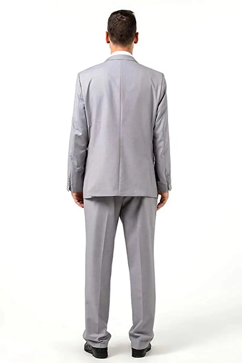 Mrbuerly Mens Suits 3 Pieces Slim Fit Wedding Suit for Men Tux Grey XS/3630 | Modern Slim Fit Formal Suit - view 9