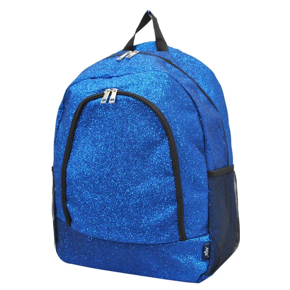NGIL Canvas School Backpack (Glitter-Royal) | Water-Resistant Kids Backpack with Glitter Finish - main product image