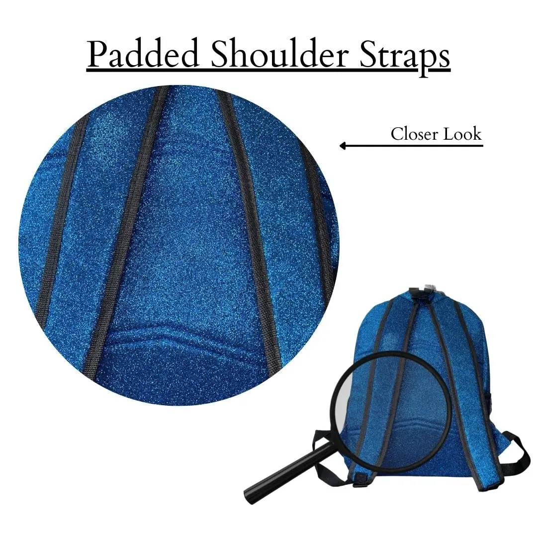 NGIL Canvas School Backpack (Glitter-Royal) | Water-Resistant Kids Backpack with Glitter Finish - view 5