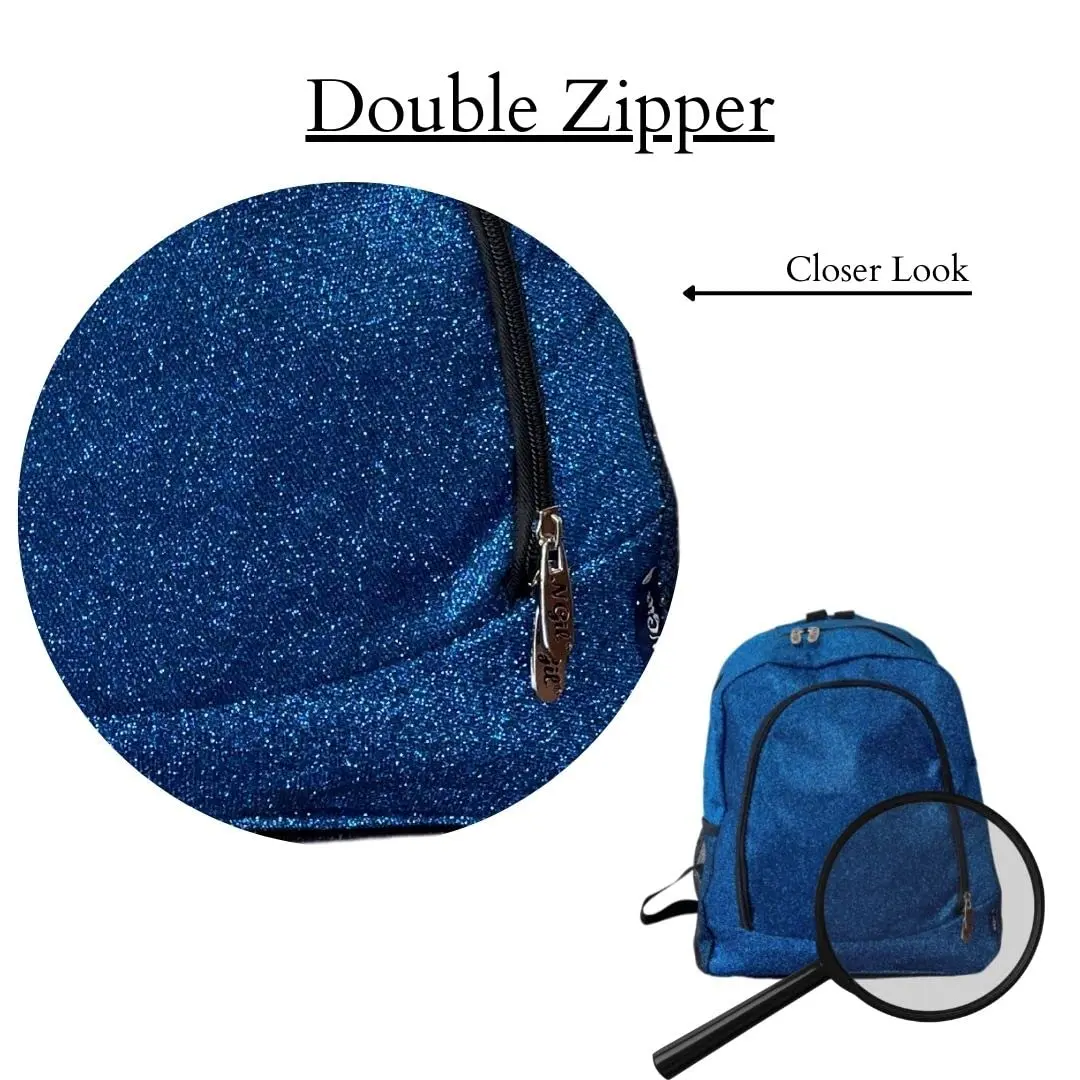 NGIL Canvas School Backpack (Glitter-Royal) | Water-Resistant Kids Backpack with Glitter Finish - view 6