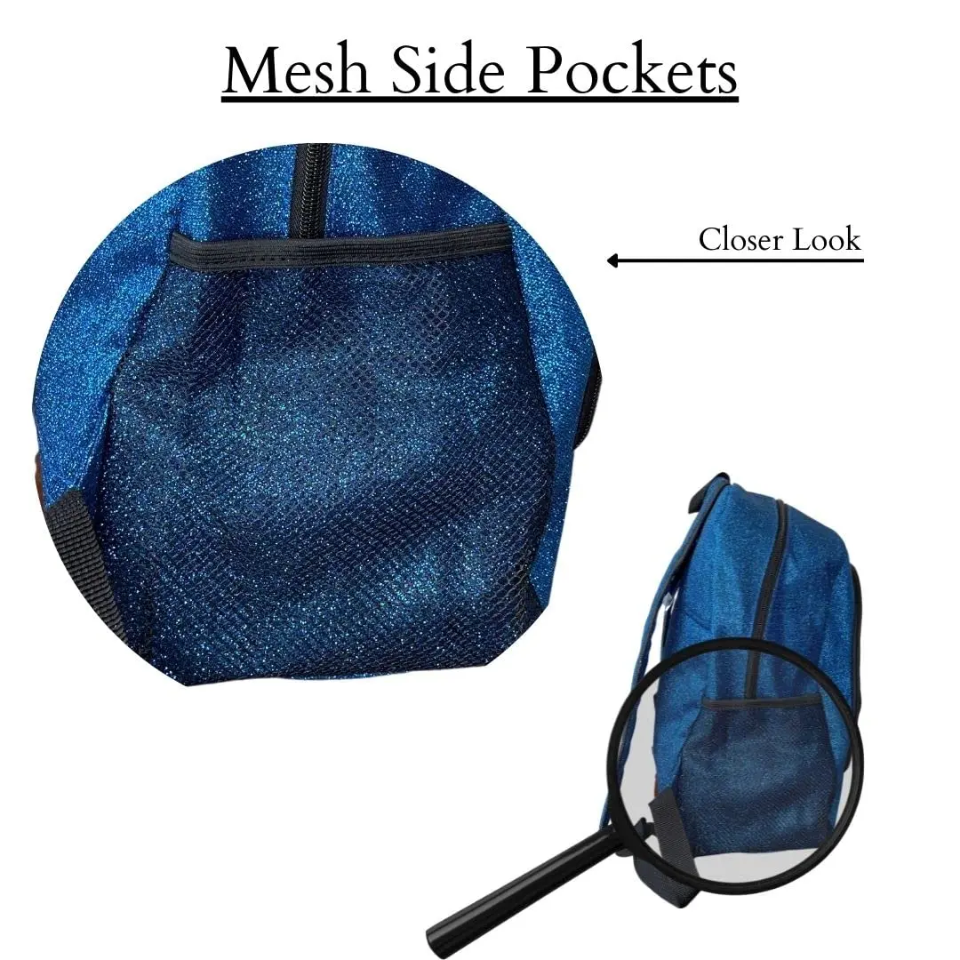 NGIL Canvas School Backpack (Glitter-Royal) | Water-Resistant Kids Backpack with Glitter Finish - view 4