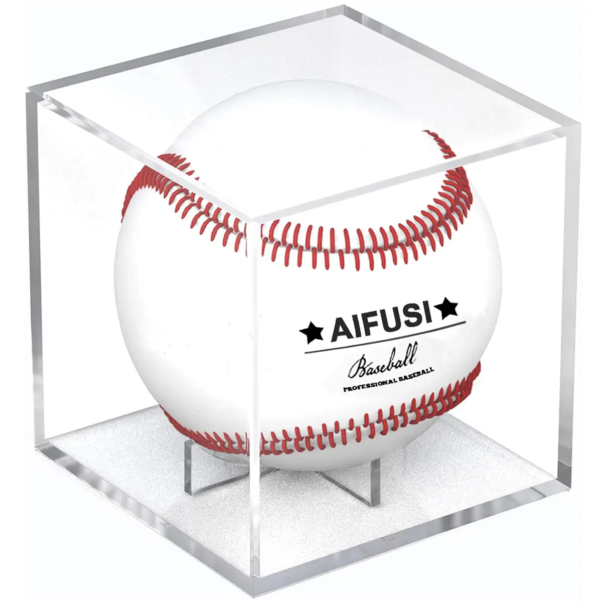 AIFUSI Baseball Display Case, UV Protected Acrylic Cube, 8cm x 8cm x 8cm | Clear, Modern & Stackable - main product image