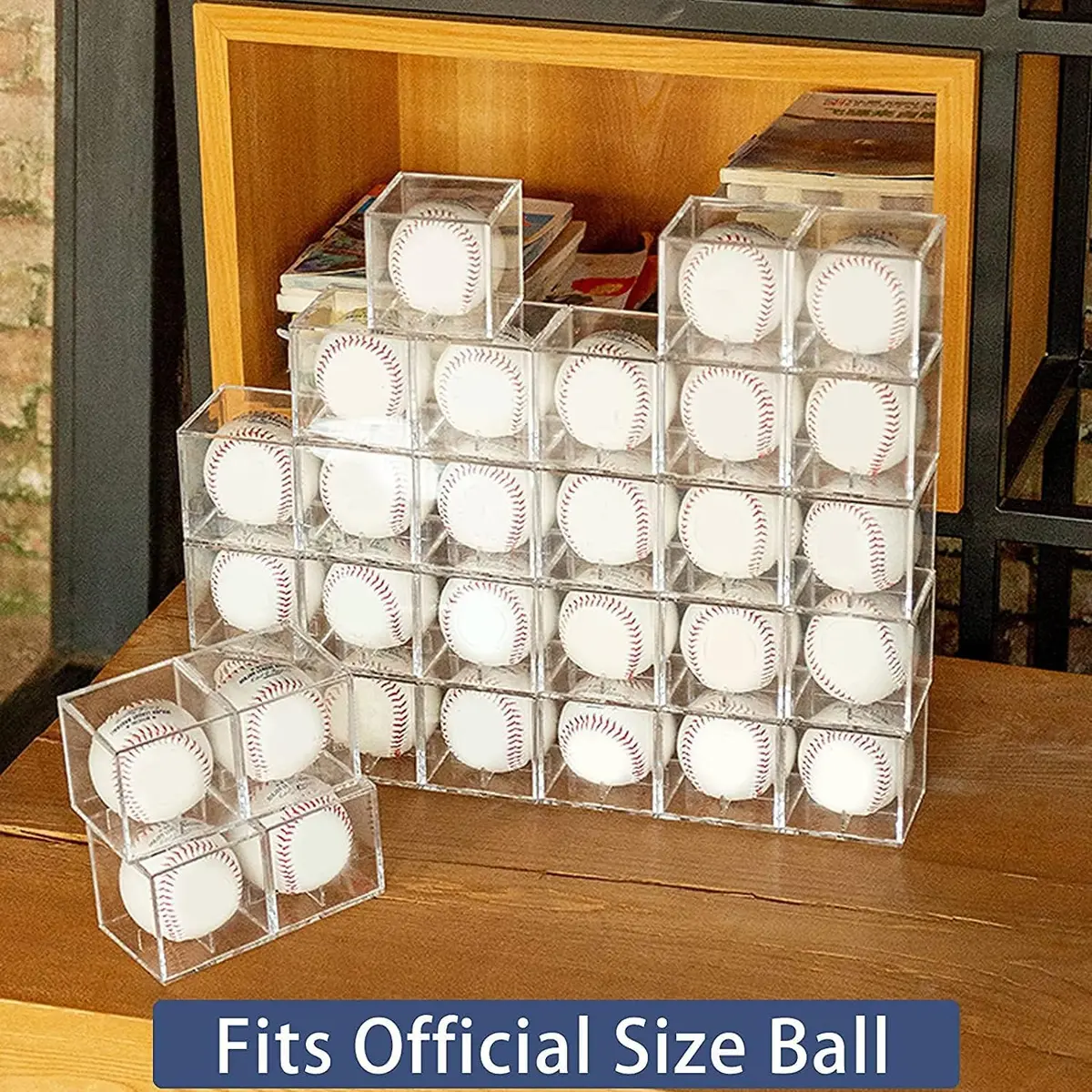 AIFUSI Baseball Display Case, UV Protected Acrylic Cube, 8cm x 8cm x 8cm | Clear, Modern & Stackable - view 5